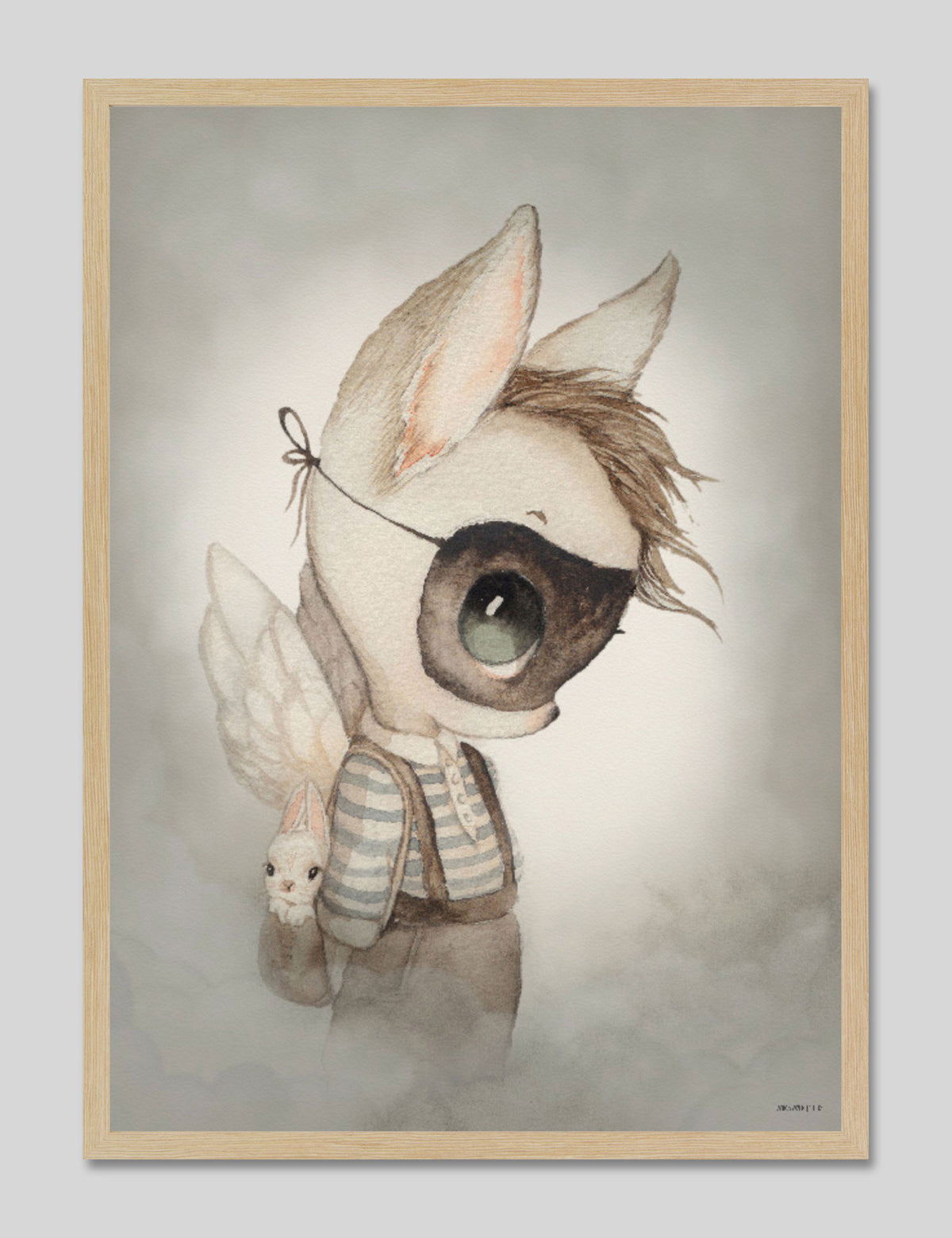 Mr Fred by Mrs Mighetto Art Print in Natural Frame