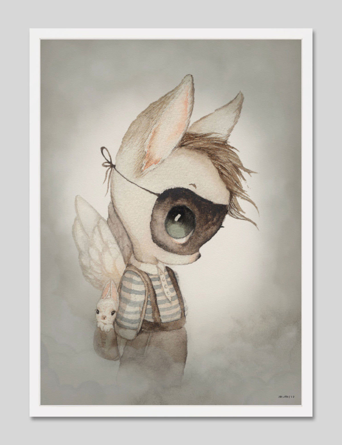 Mr Fred by Mrs Mighetto Art Print in White Frame