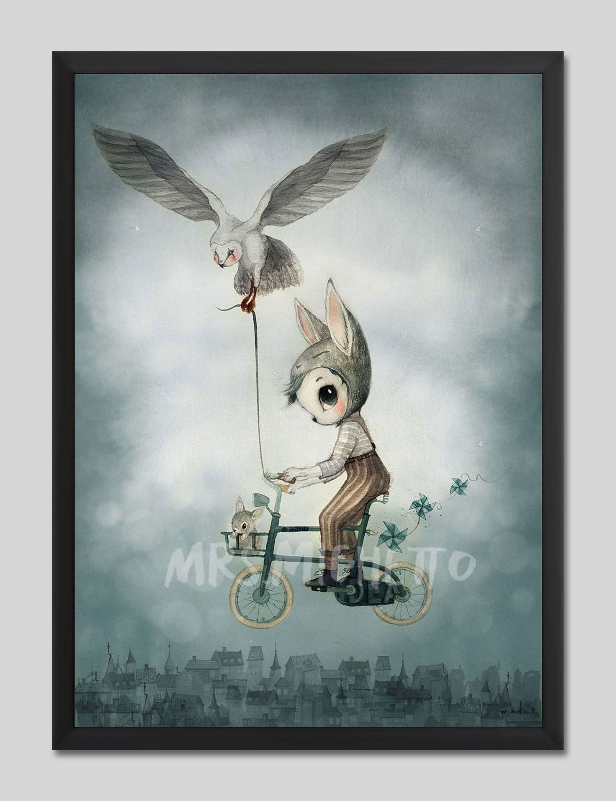 Mr Simon by Mrs Mighetto Art Print in Black Frame