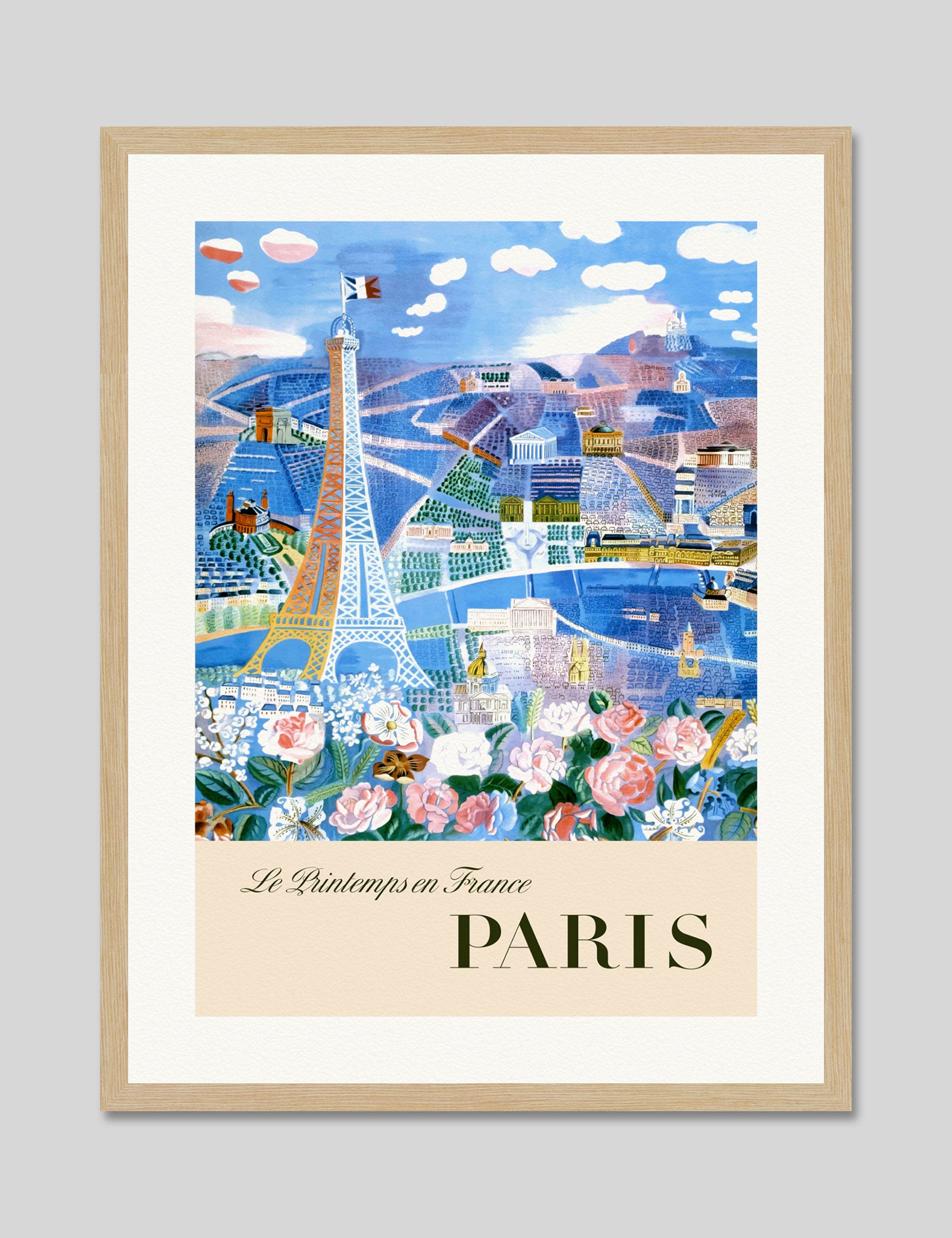 Le Printemps en France by Raoul Dufy Art Print in Natural Frame
