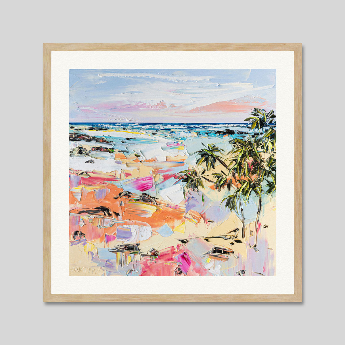Past and Present by Angela Hackey Art Print in Natural Frame
