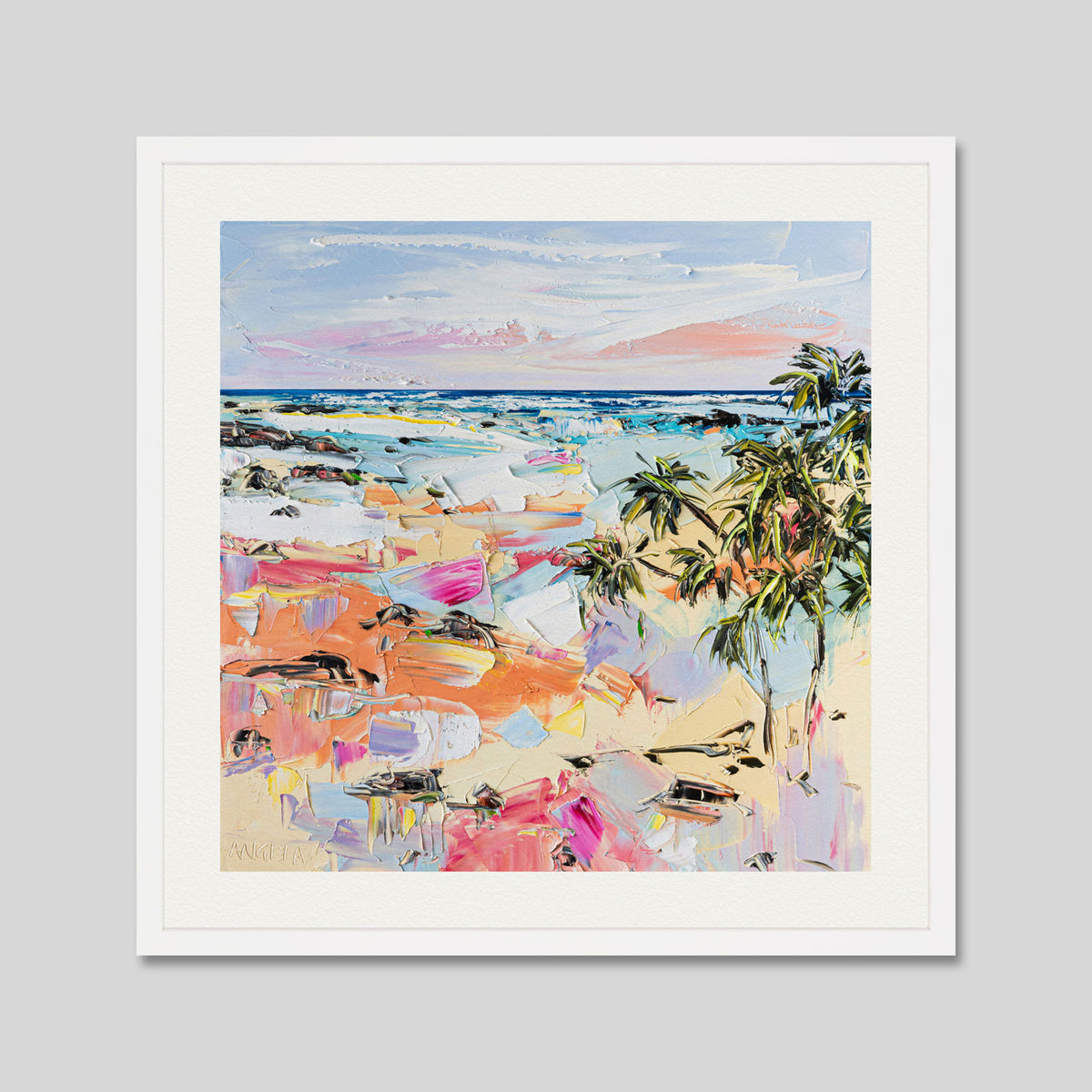Past and Present by Angela Hackey Art Print in White Frame