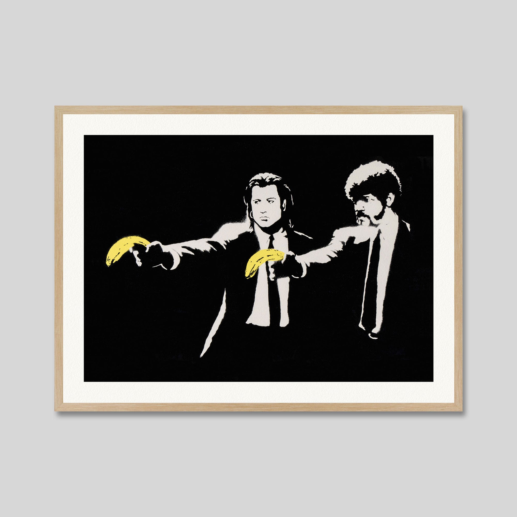 Peel Fiction by Banksy Art Print in Natural Frame