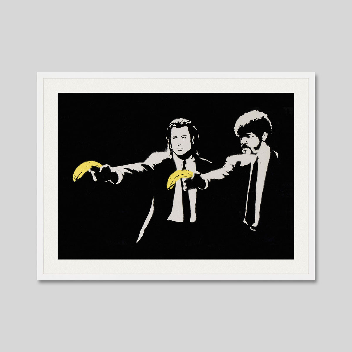 Peel Fiction by Banksy Art Print in White Frame