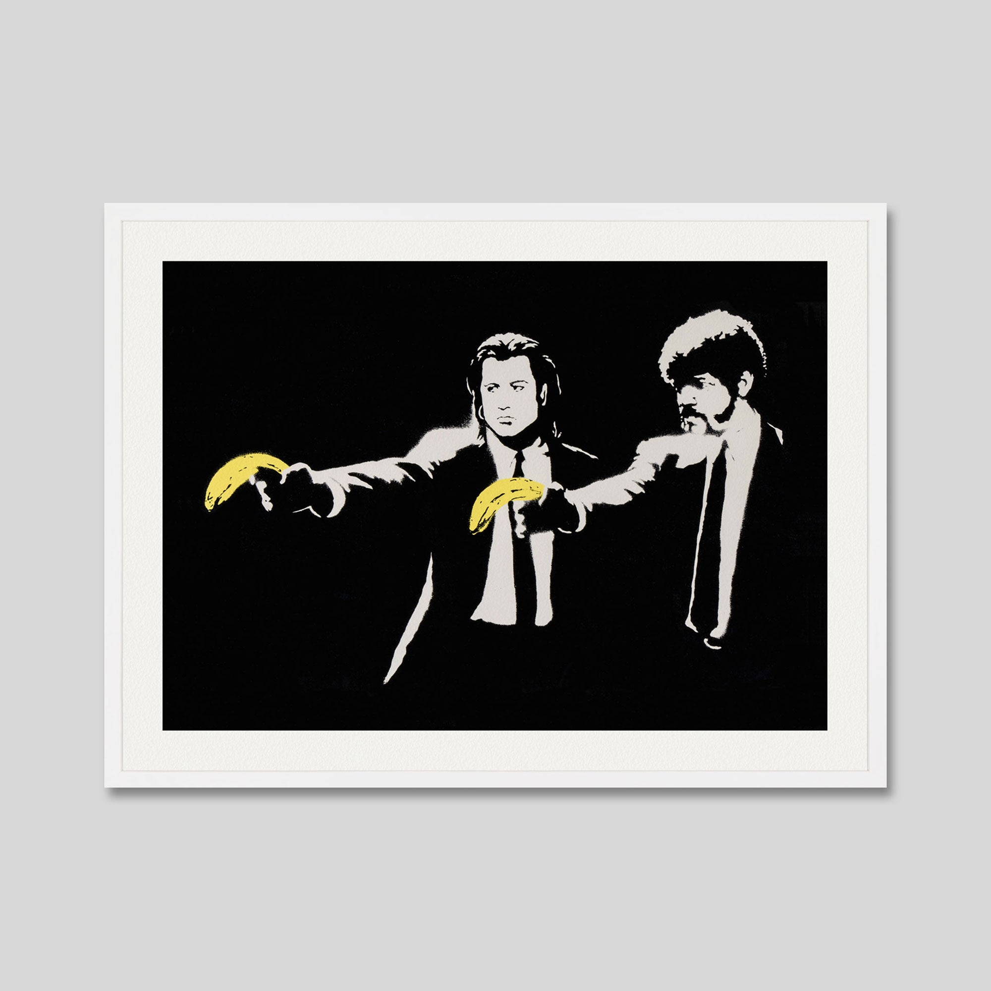 Peel Fiction by Banksy Art Print in White Frame