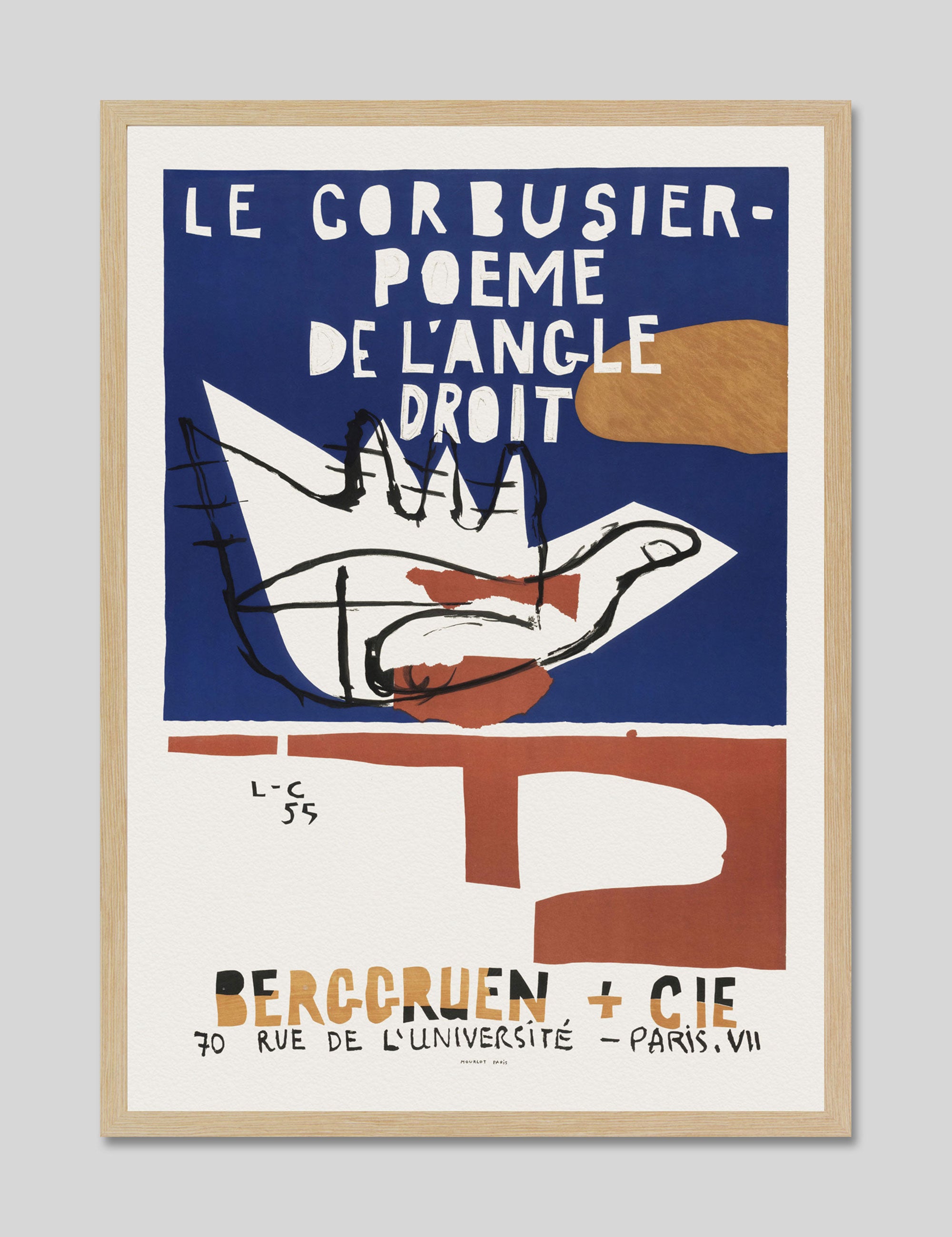 Poeme de L'Angle Droit by Le Corbusier Art Print in Natural Frame