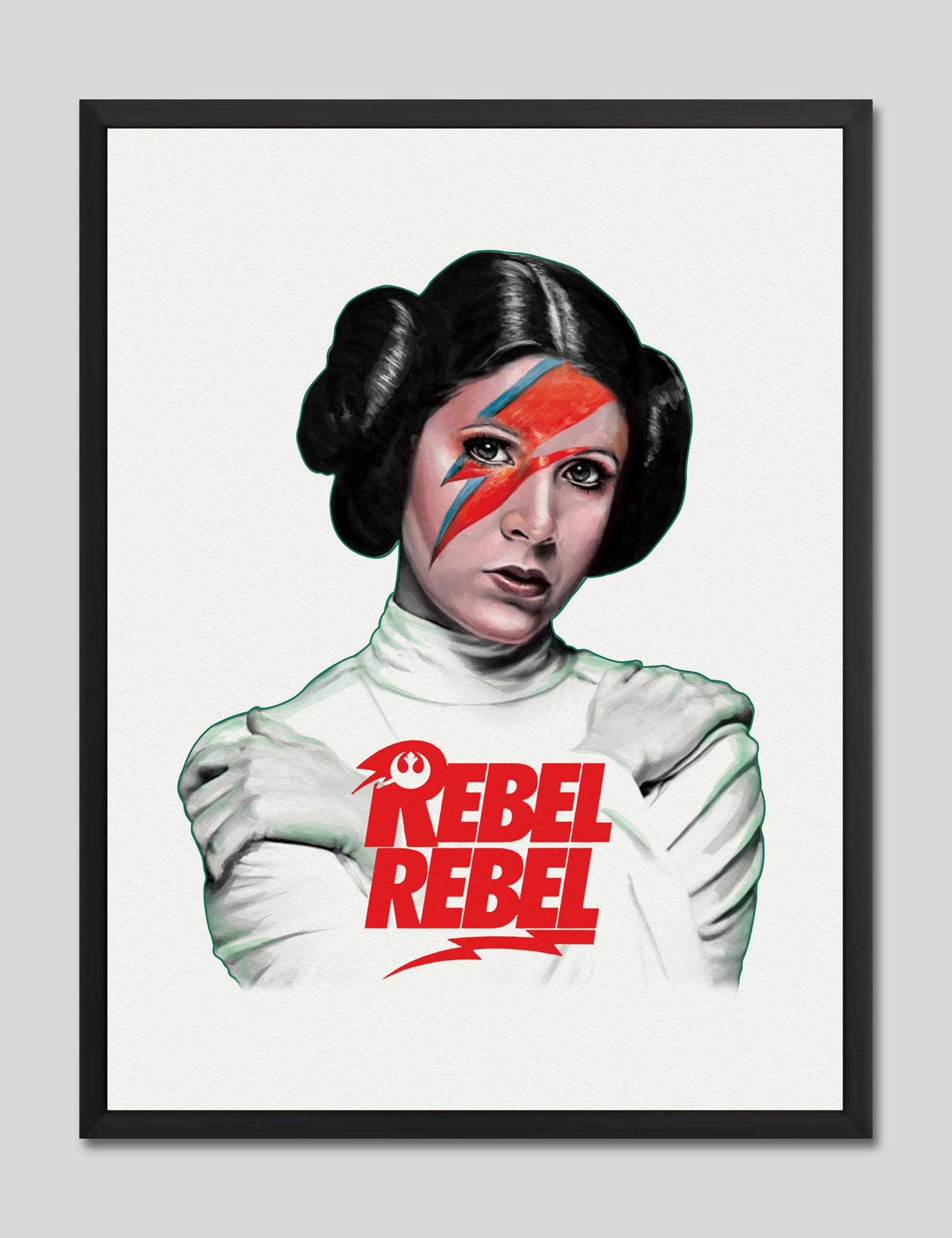 Princess Leia Rebel Rebel by Anon Art Print in Black Frame