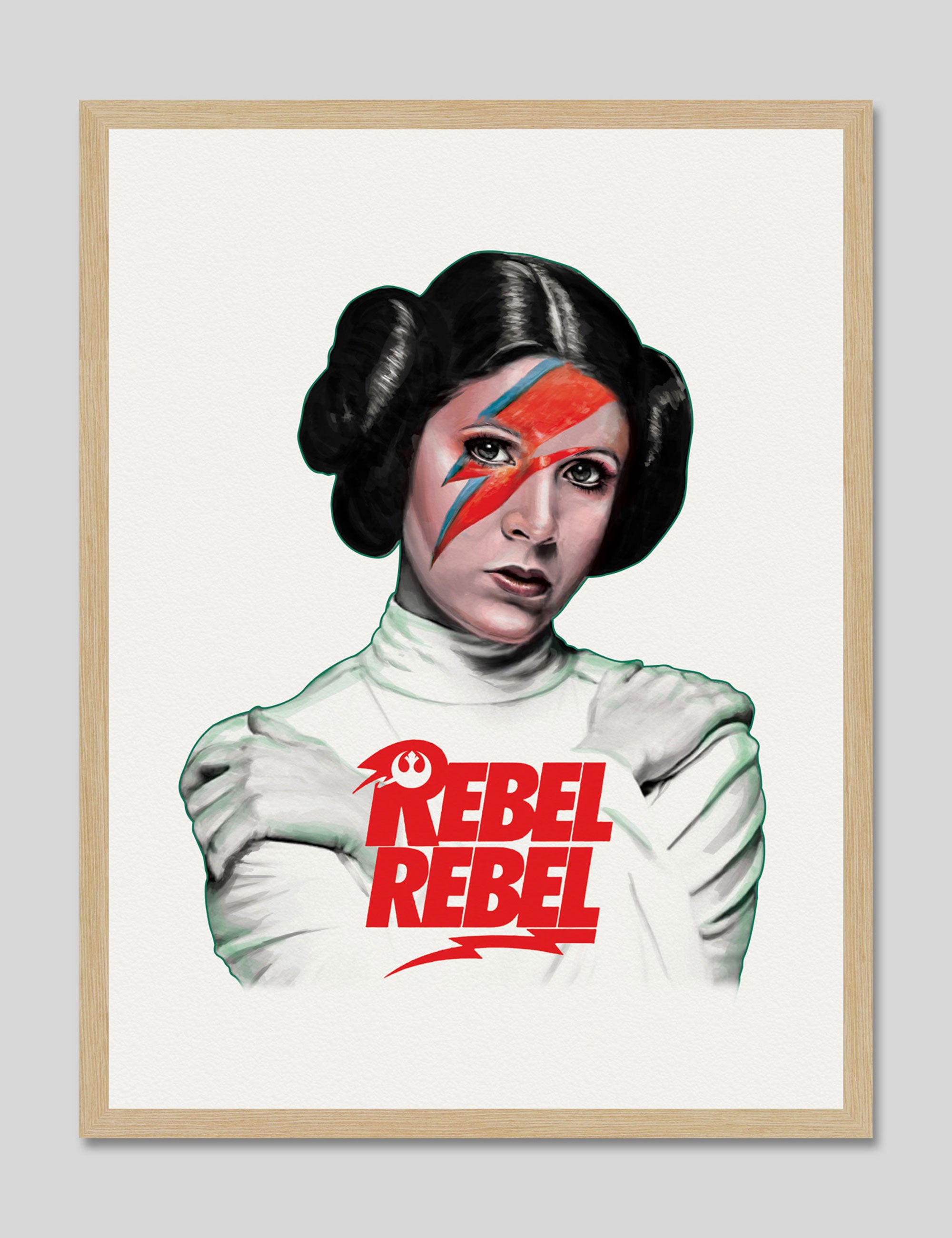 Princess Leia Rebel Rebel by Anon Art Print in Natural Frame