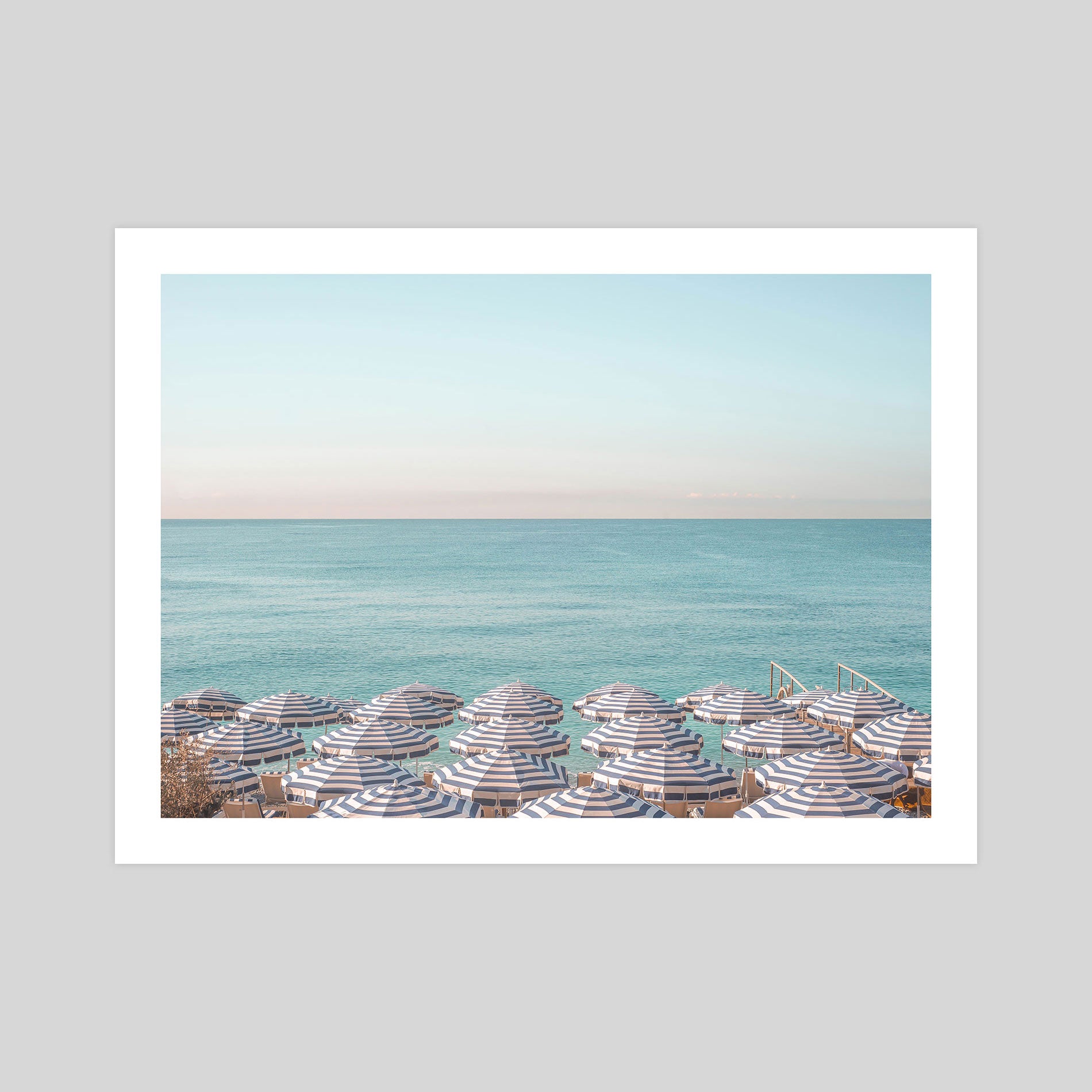 Riviera Beach Umbrellas by Grace Art Co. Art Print
