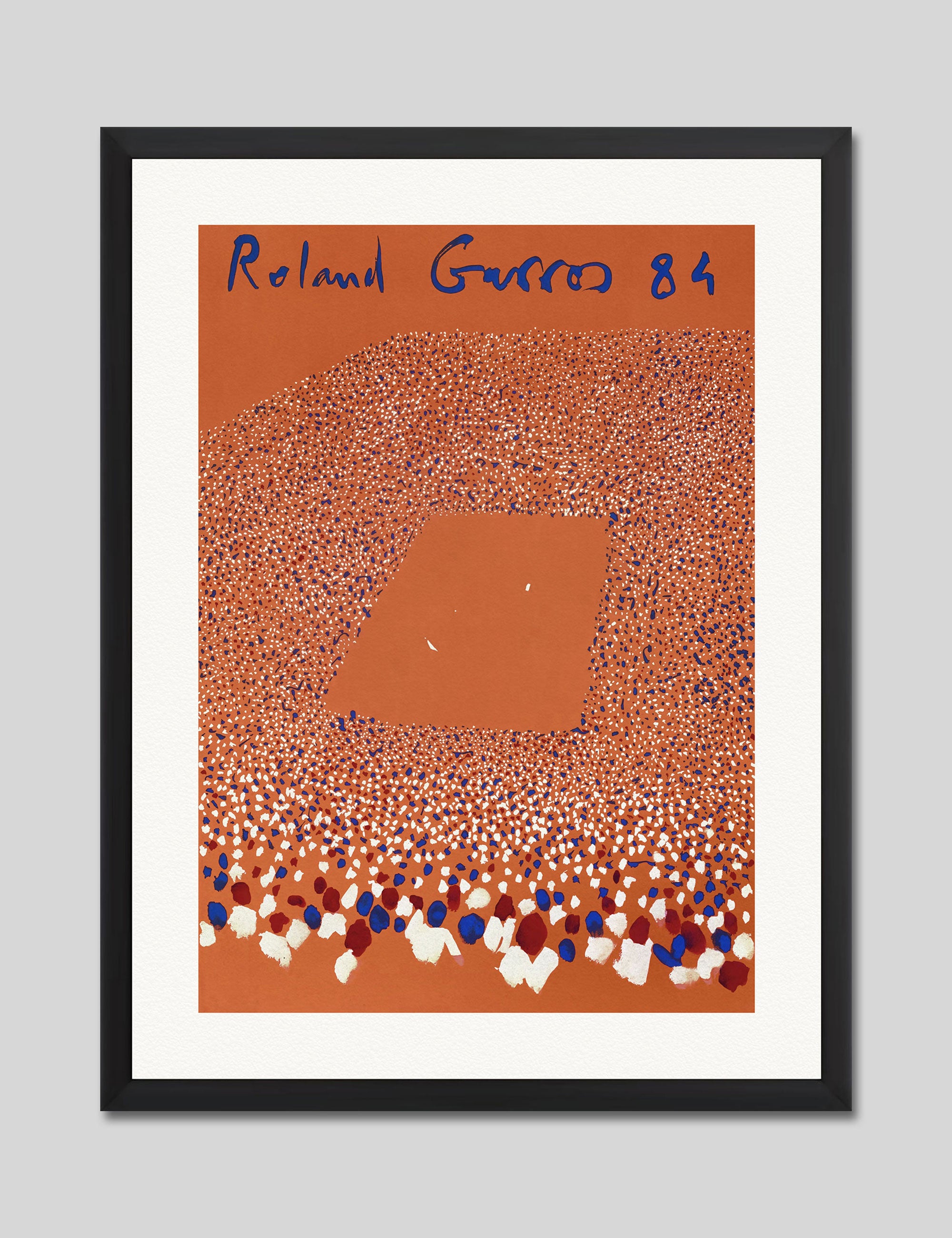 Roland Garros 84 by Gilles Aillaud Art Print in Black Frame
