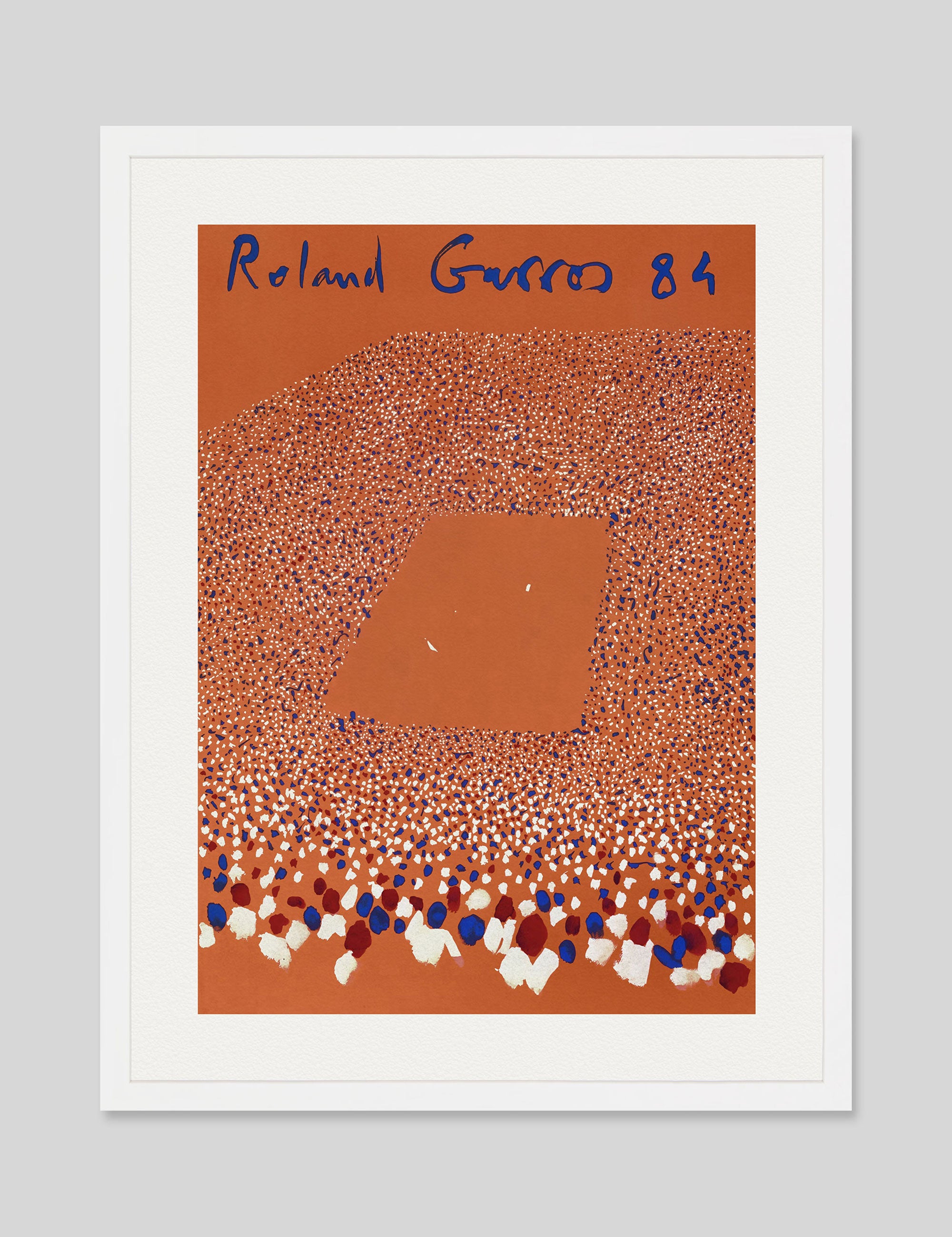 Roland Garros 84 by Gilles Aillaud Art Print in White Frame