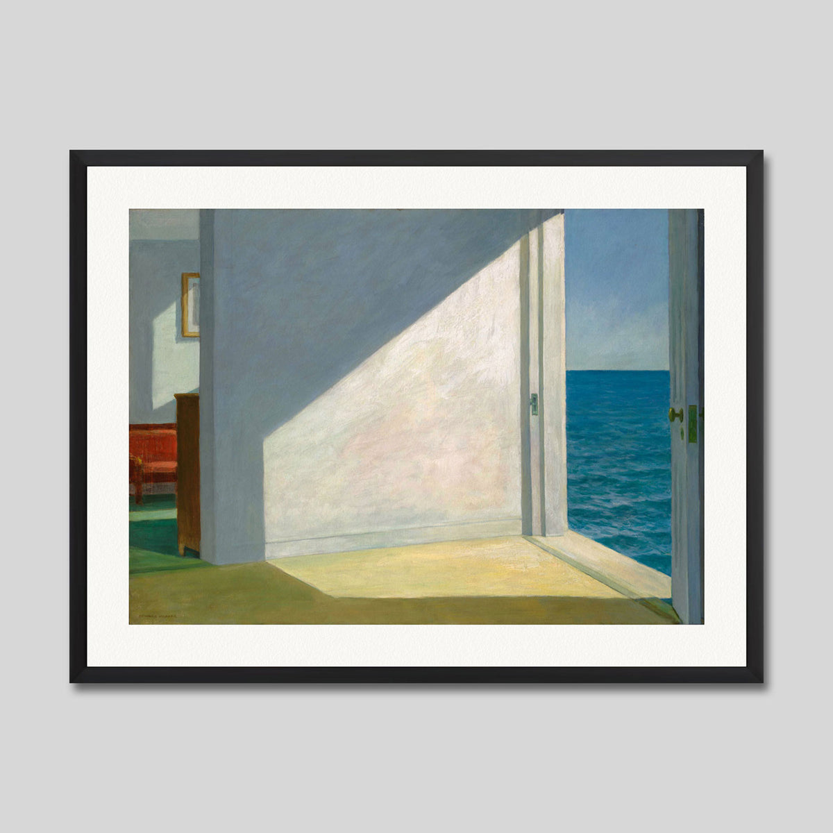 Rooms By The Sea by Edward Hopper Art Print in Black Frame