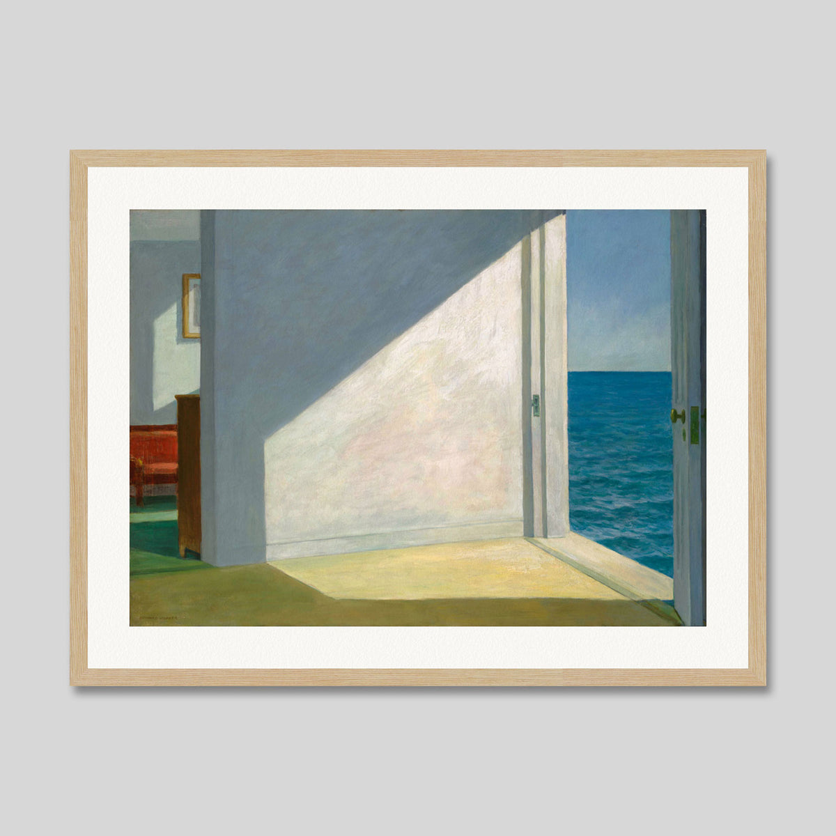 Rooms By The Sea by Edward Hopper Art Print in Natural Frame