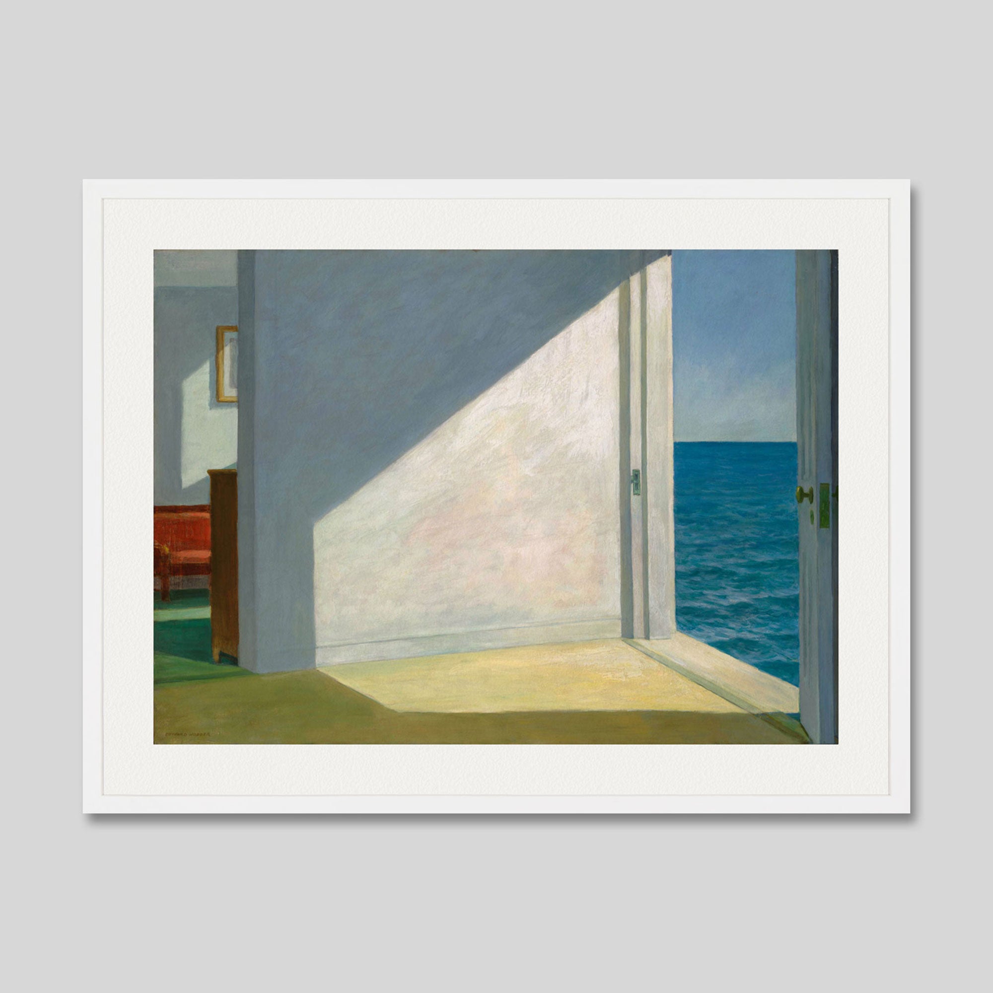Rooms By The Sea by Edward Hopper Art Print in White Frame