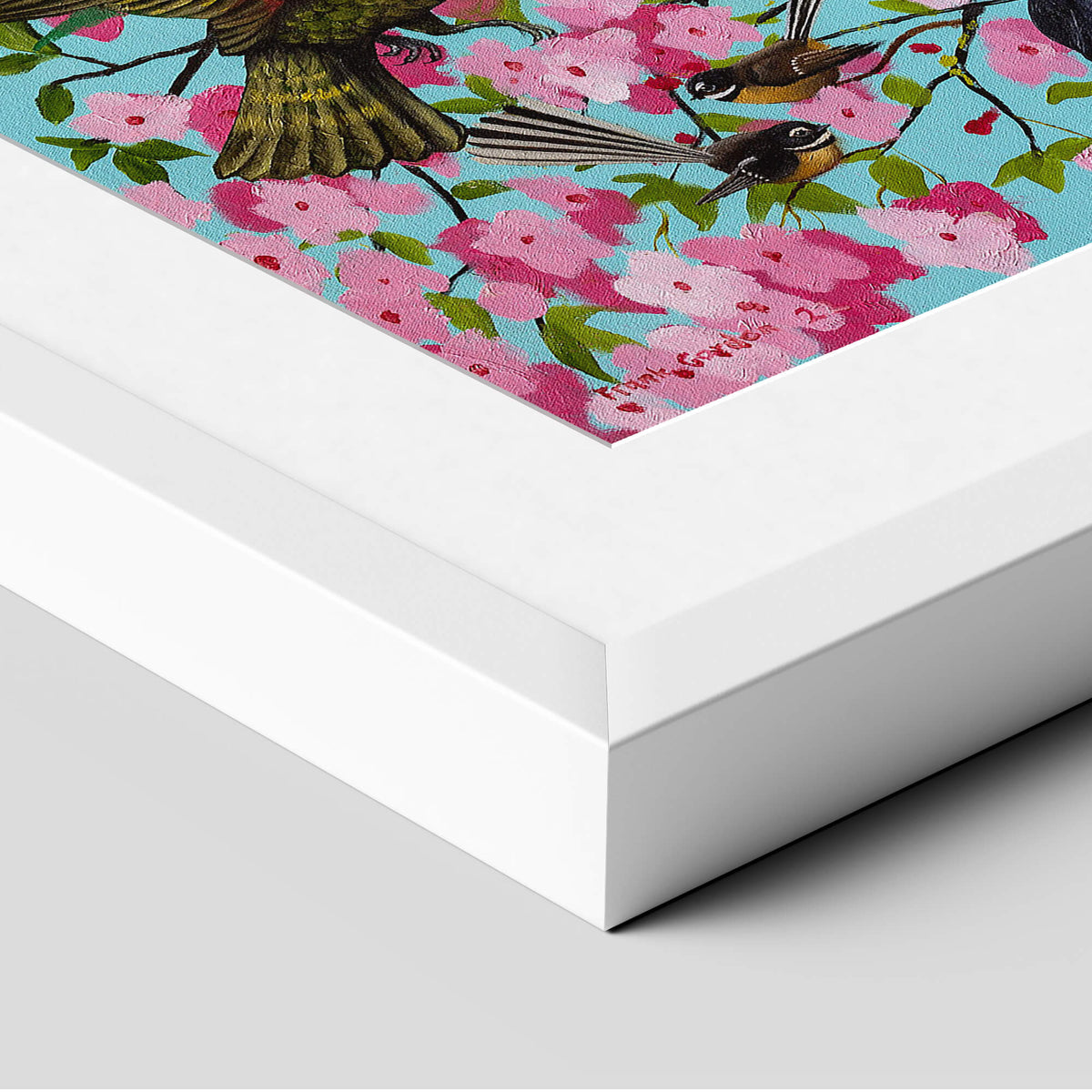 Sakura by Frank Gordon Art Print in White Frame