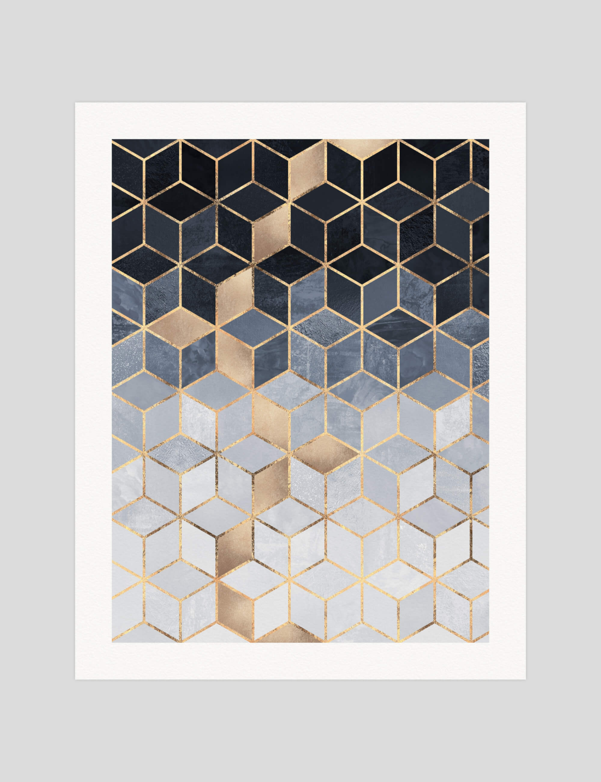 Soft Blue Gradiant Cubes