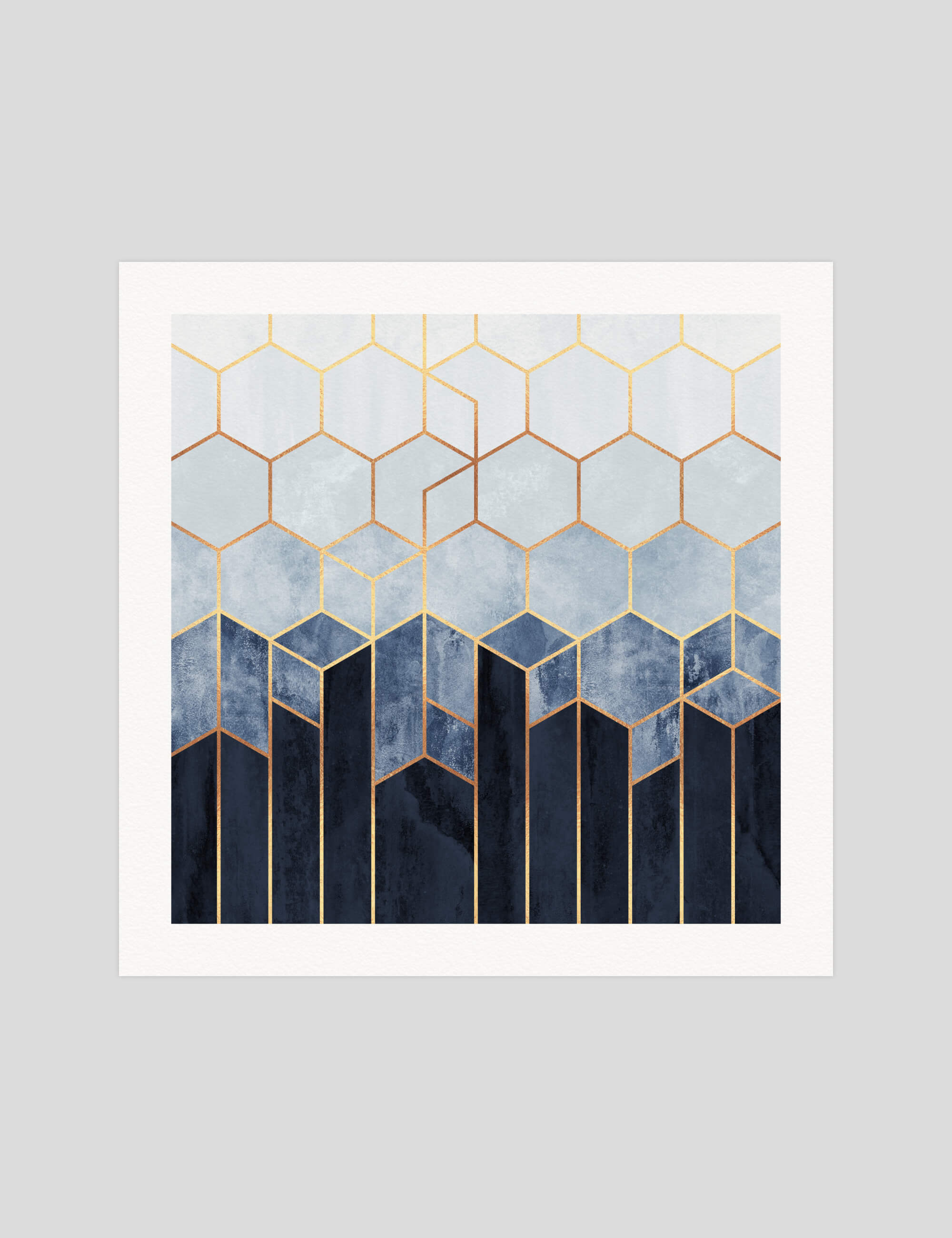 Soft Blue Hexagons