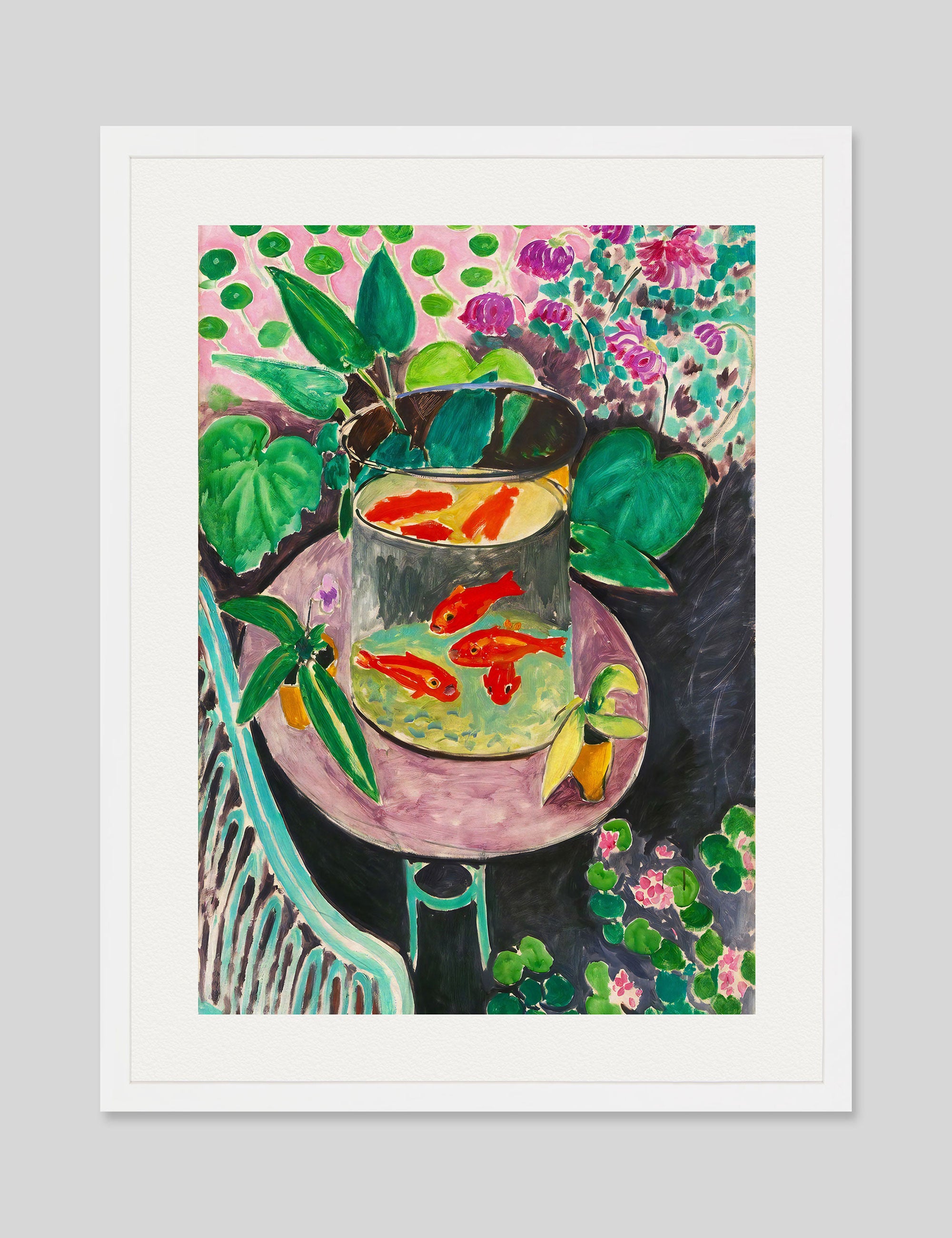 Goldfish by Henri Matisse Art Print in White Frame