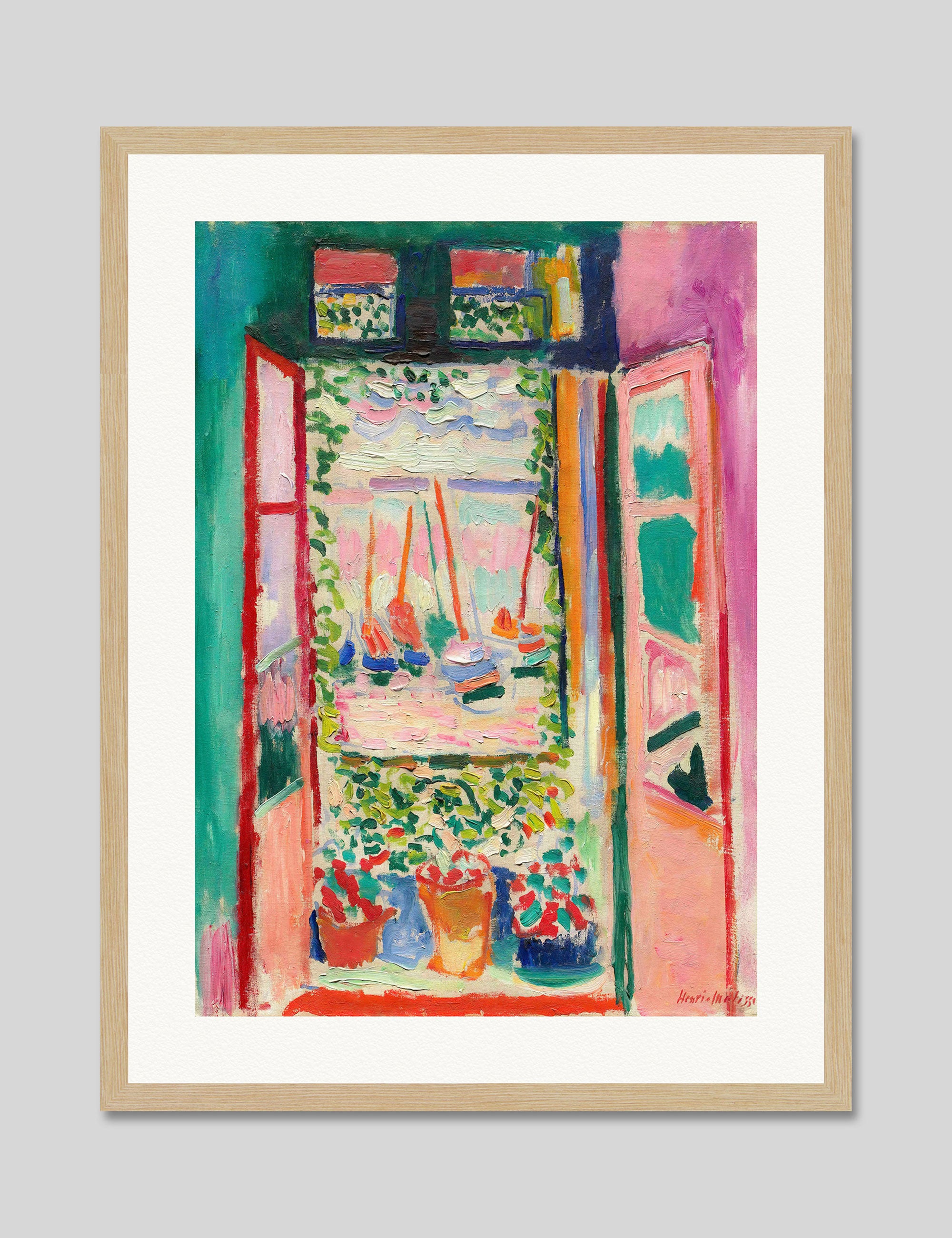 The Open Window by Henri Matisse Art Print in Natural Frame