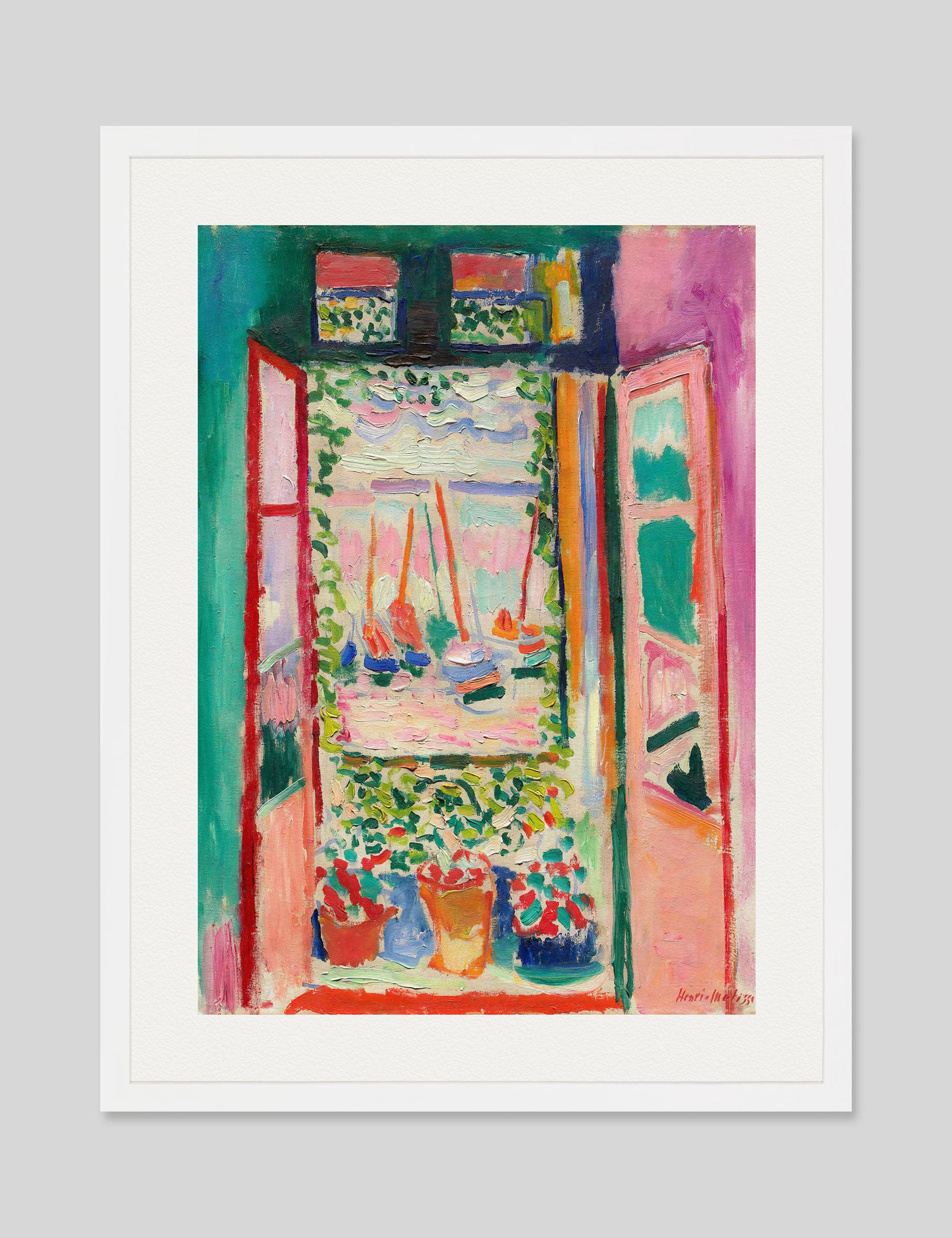 The Open Window by Henri Matisse Art Print in White Frame