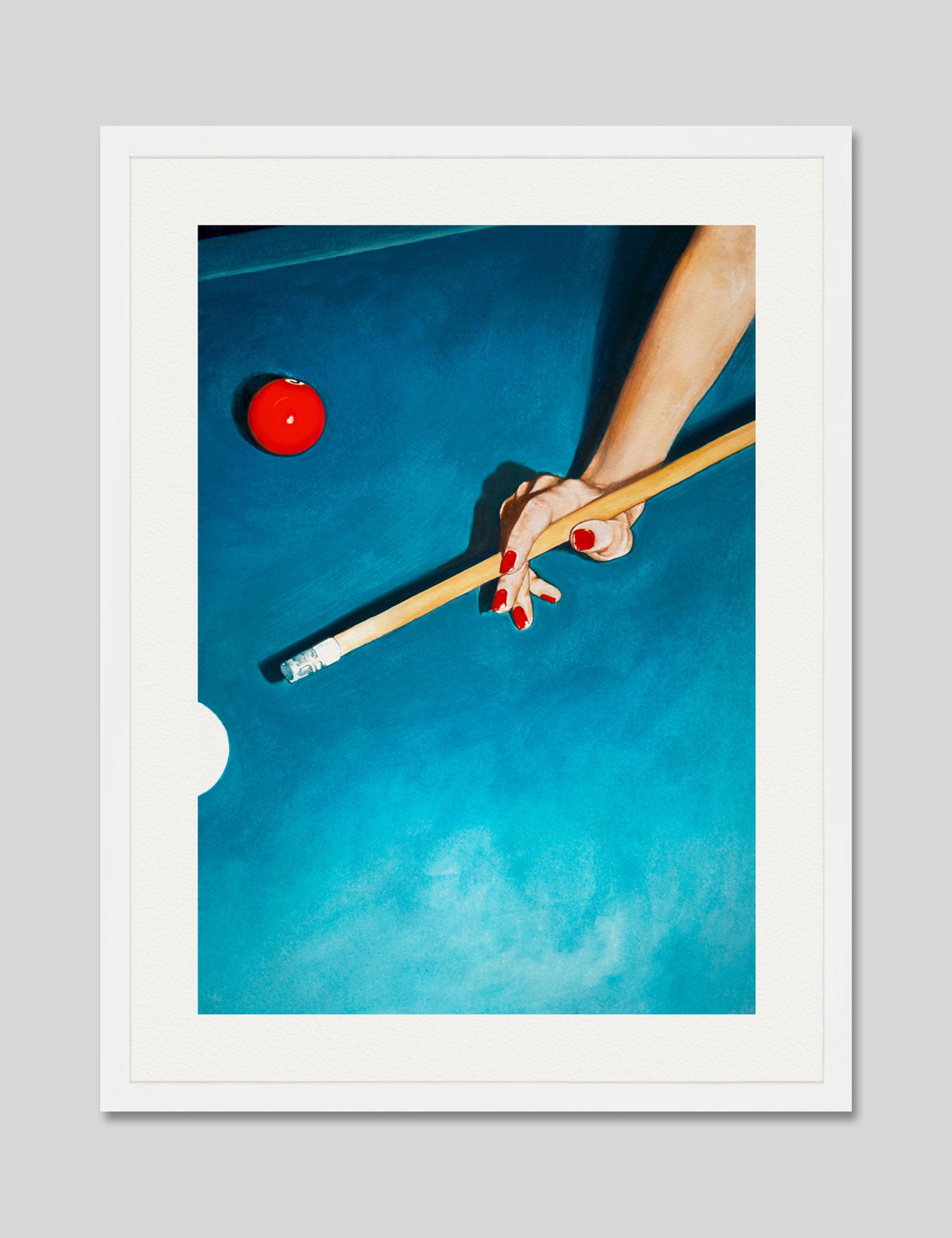 The Pool Table by Julia Ockert Art Print in White Frame