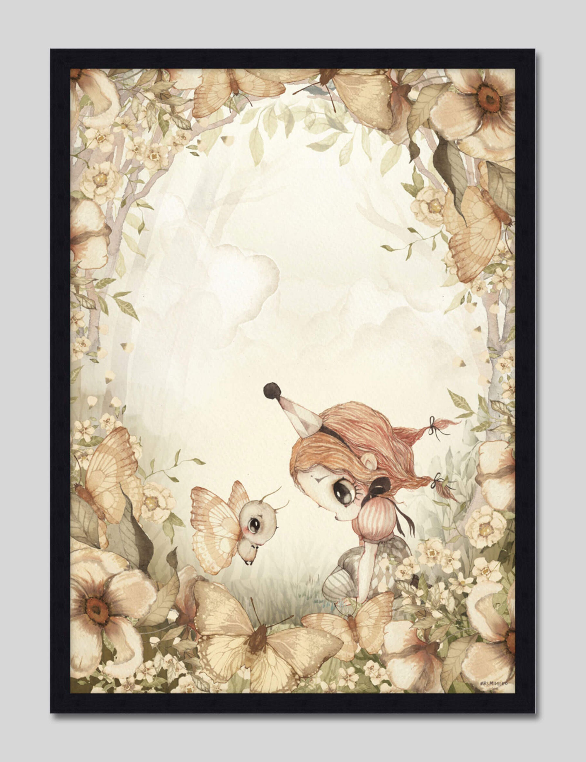 The Rose Forest by Mrs Mighetto Art Print in Black Frame