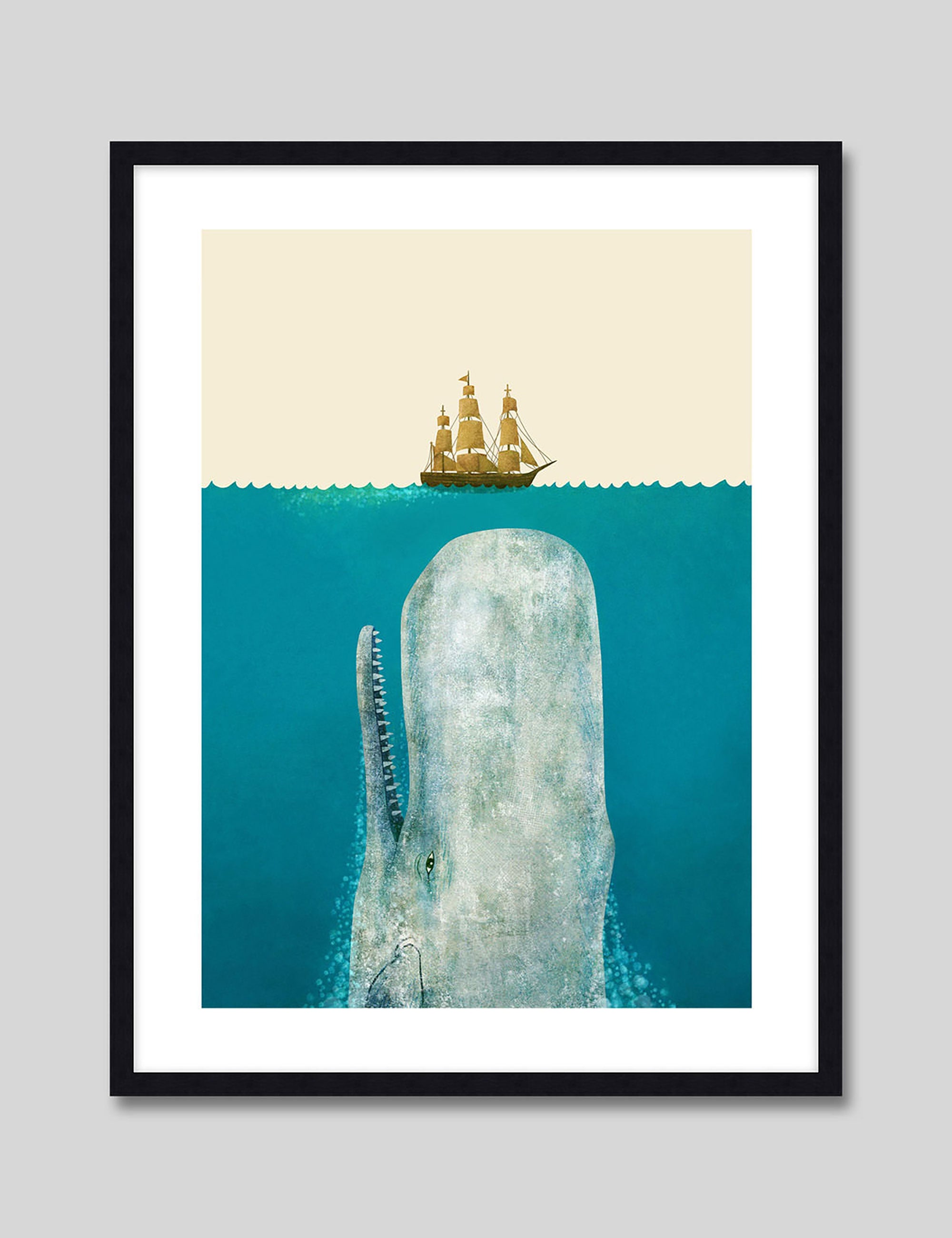 The Whale by Terry Fan Art Print in Black Frame