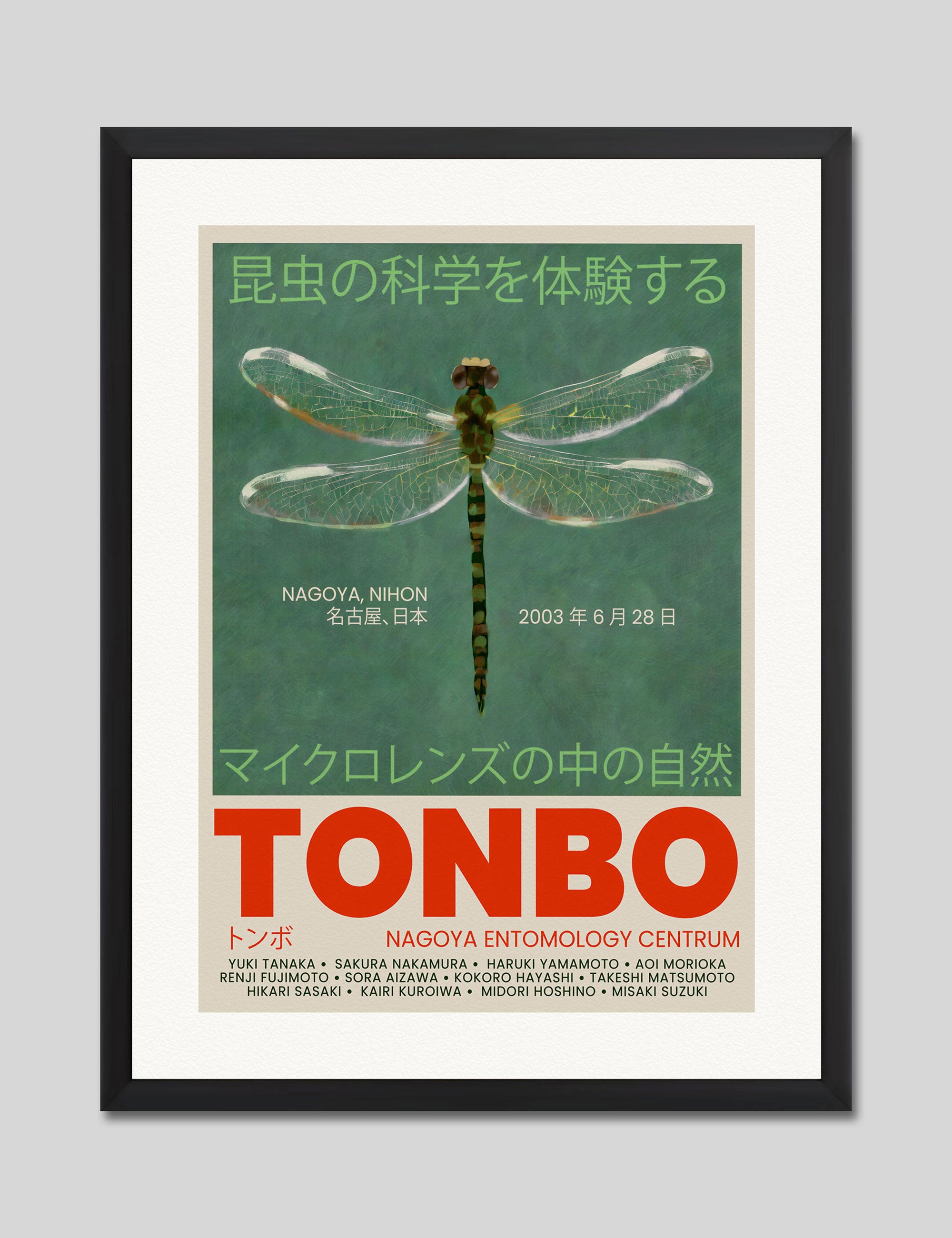 Tonbo by Nagoya Entomology Centrum Art Print in Black Frame