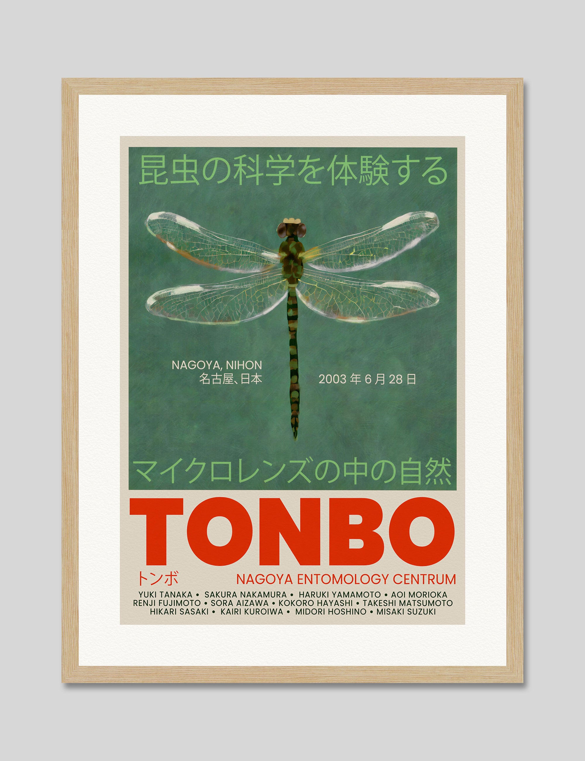 Tonbo by Nagoya Entomology Centrum Art Print in Natural Frame