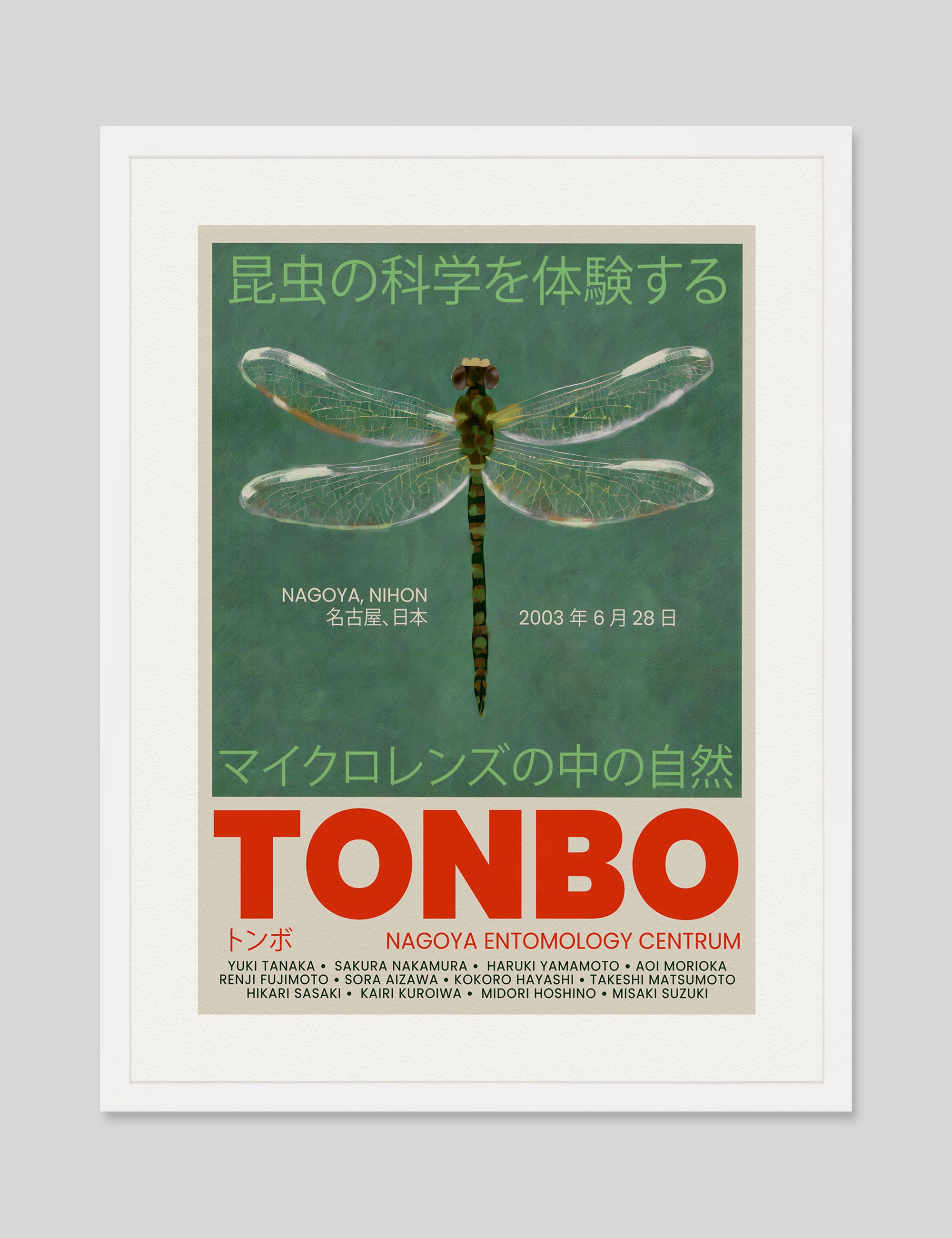 Tonbo by Nagoya Entomology Centrum Art Print in White Frame