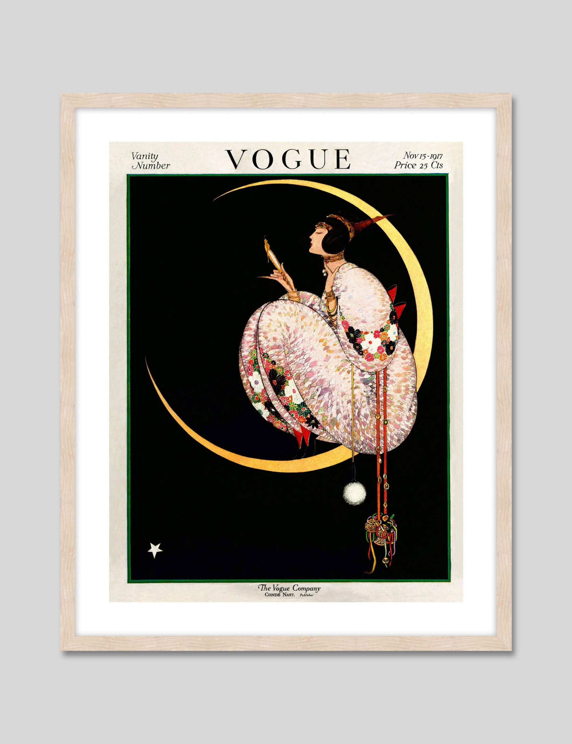 ビンテージ　VOGUE MOON 木製プレートポスター　アートポスター　絵画 ビンテージ VOGUE MOON 木製プレートポスター アートポスター