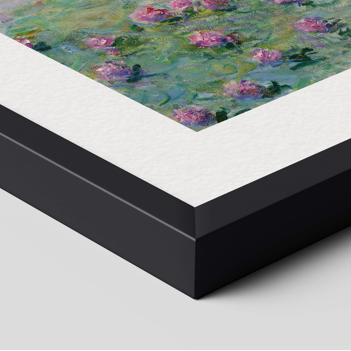 Water-Lilies, Setting Sun by Claude Monet Art Print in Black Frame