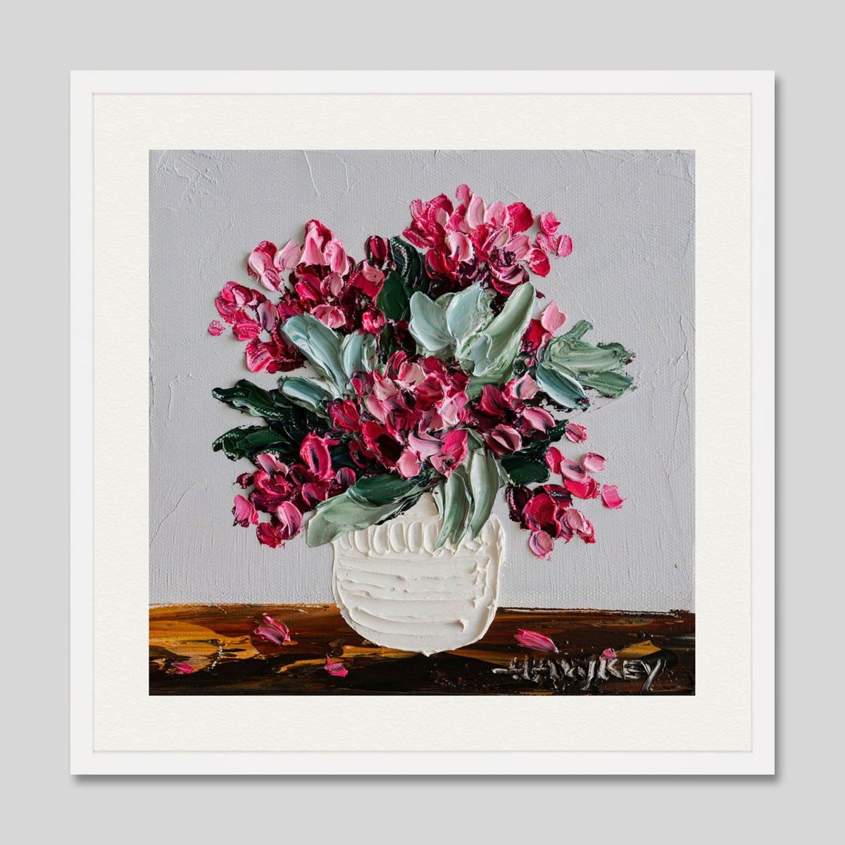 With Love 2 by Angela Hackey Art Print in White Frame