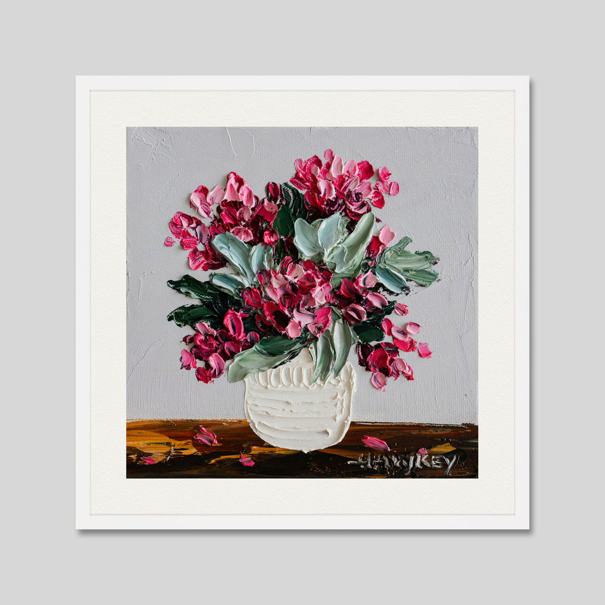 With Love 2 by Angela Hackey Art Print in White Frame