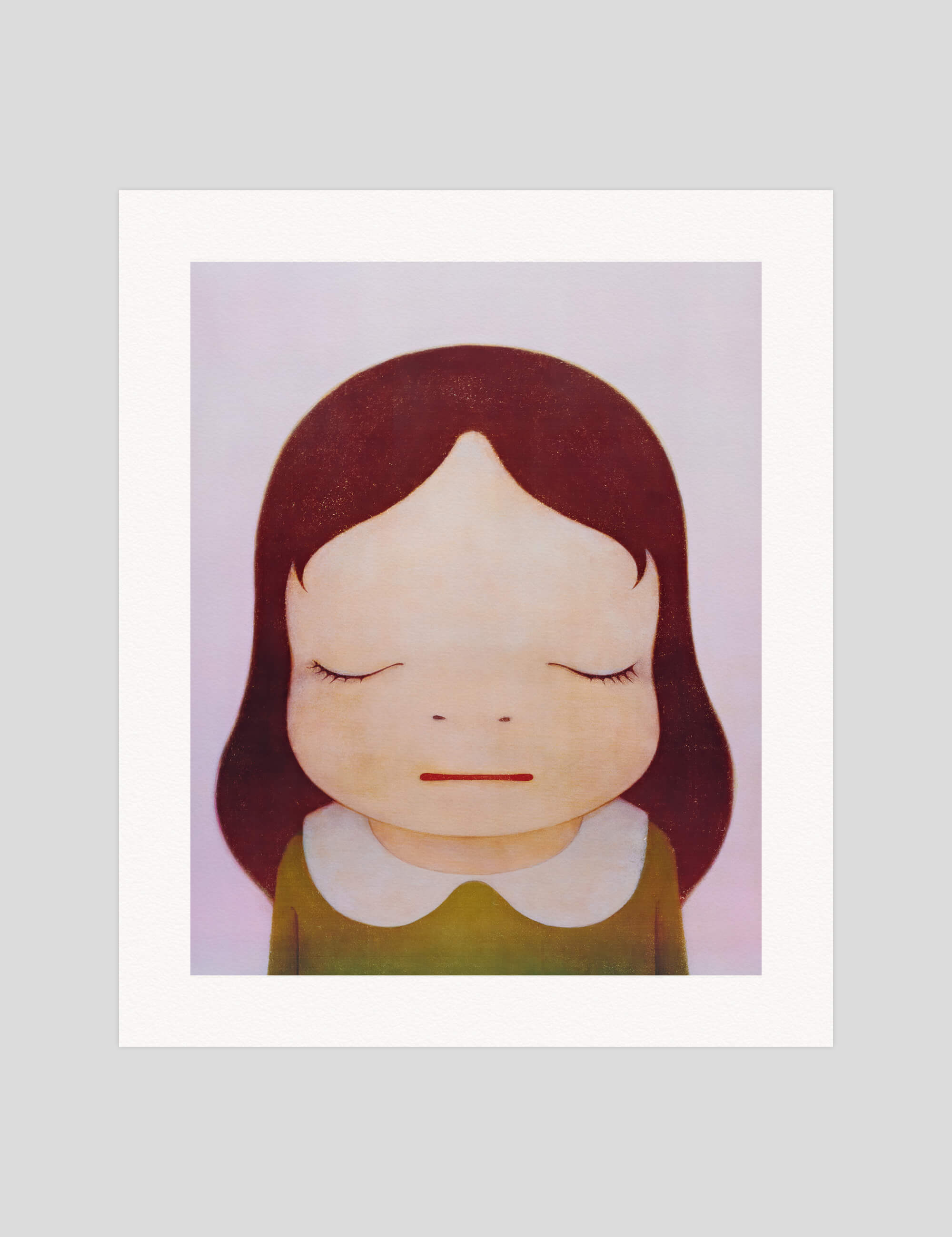 Yoshitomo Nara Cosmic Girl gallery quality art print produced using 100% cotton rag textured art paper and pigment based archival inks in New Zealand.