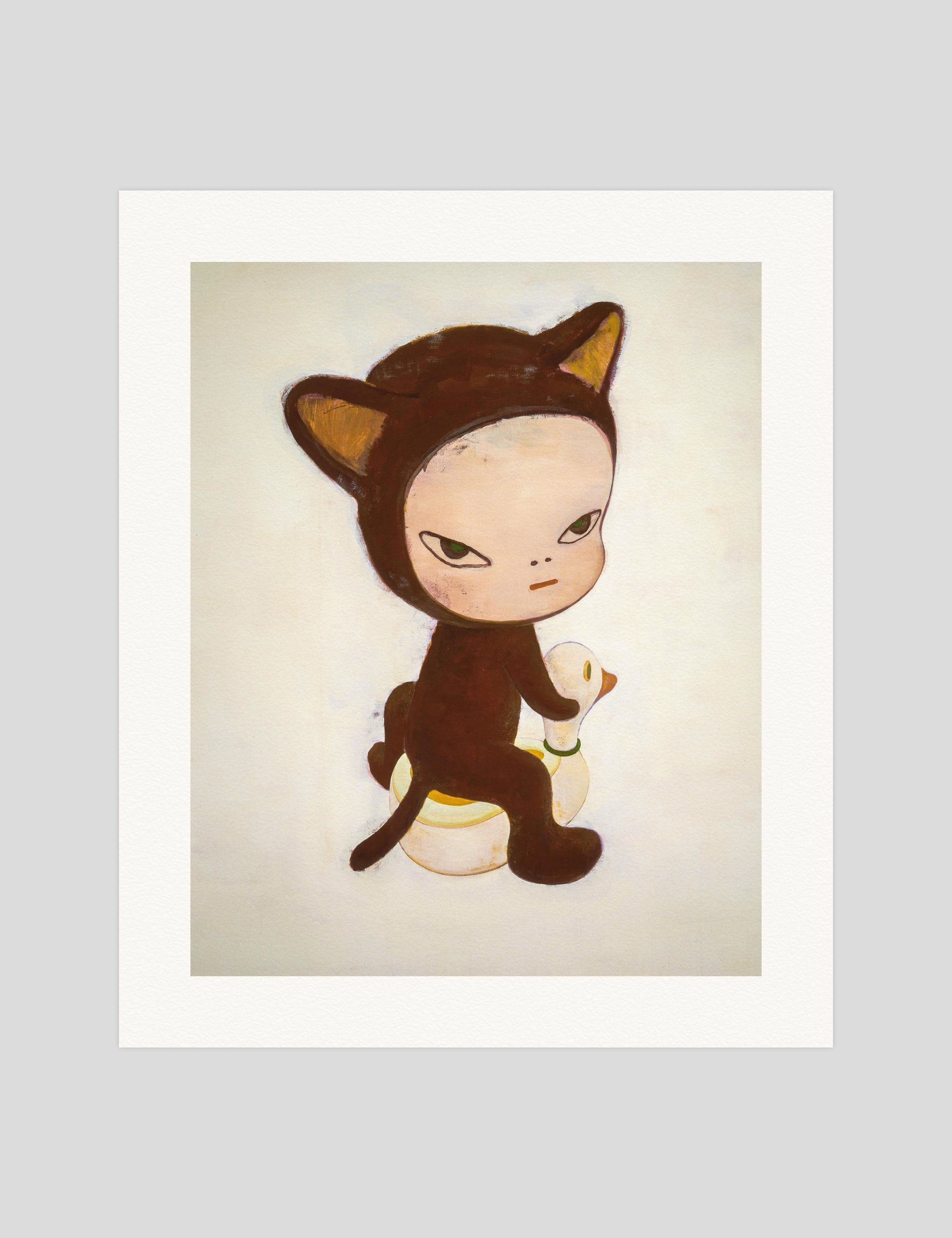 Yoshitomo Nara Harmless Kitty gallery quality art print produced using 100% cotton rag textured art paper and pigment based archival inks in New Zealand.