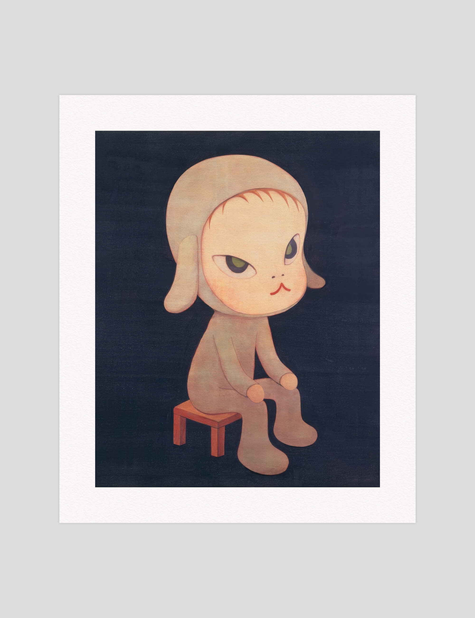 Yoshitomo Nara Sleepless Night gallery quality art print produced using 100% cotton rag textured art paper and pigment based archival inks in New Zealand.