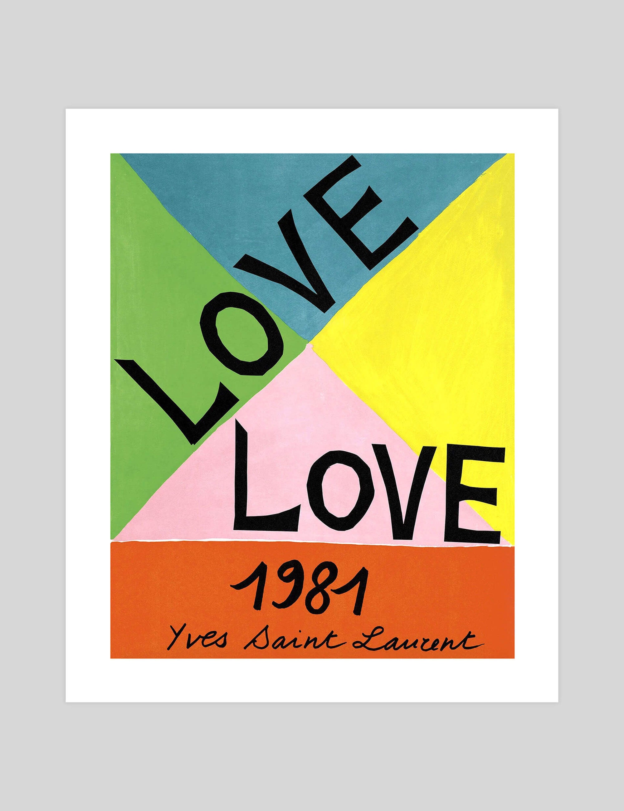 Yves Saint Laurent Love 1981 Poster Art Print Pop Motif