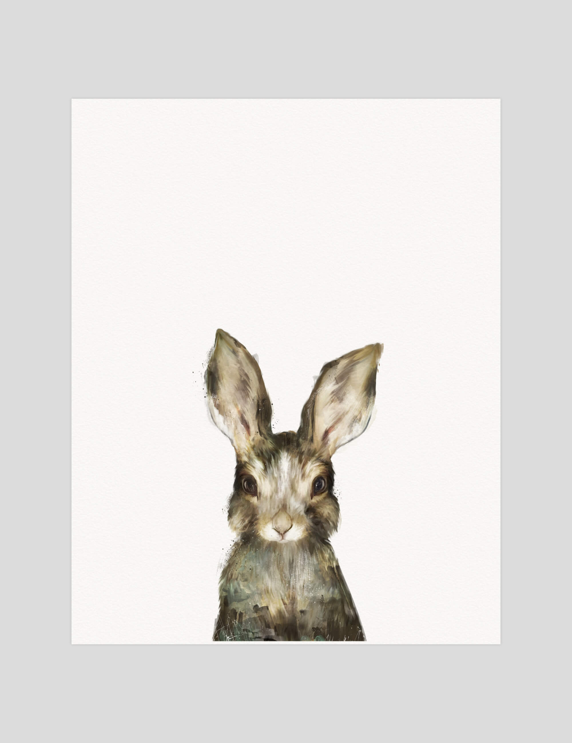 Amy Hamilton Little Rabbit gallery quality art print produced using 100% cotton rag textured art paper and pigment based archival inks in New Zealand.