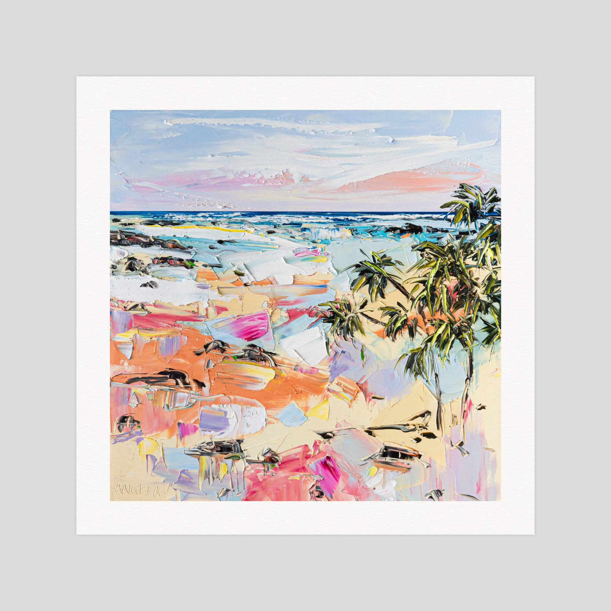 Angela Hackey Past and Present gallery quality art print produced using 100% cotton rag textured art paper and pigment based archival inks in New Zealand.