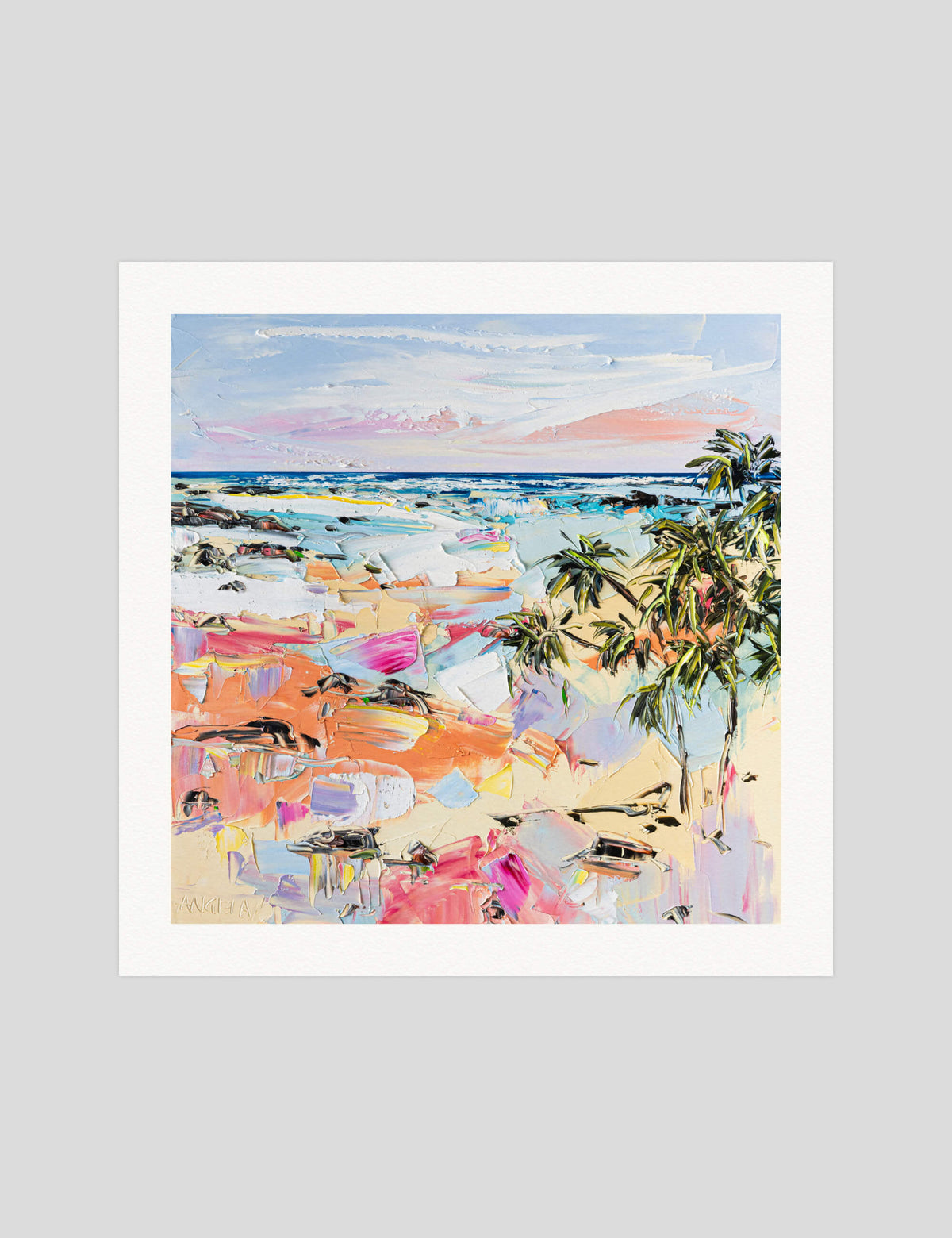 Angela Hackey Past and Present gallery quality art print produced using 100% cotton rag textured art paper and pigment based archival inks in New Zealand.