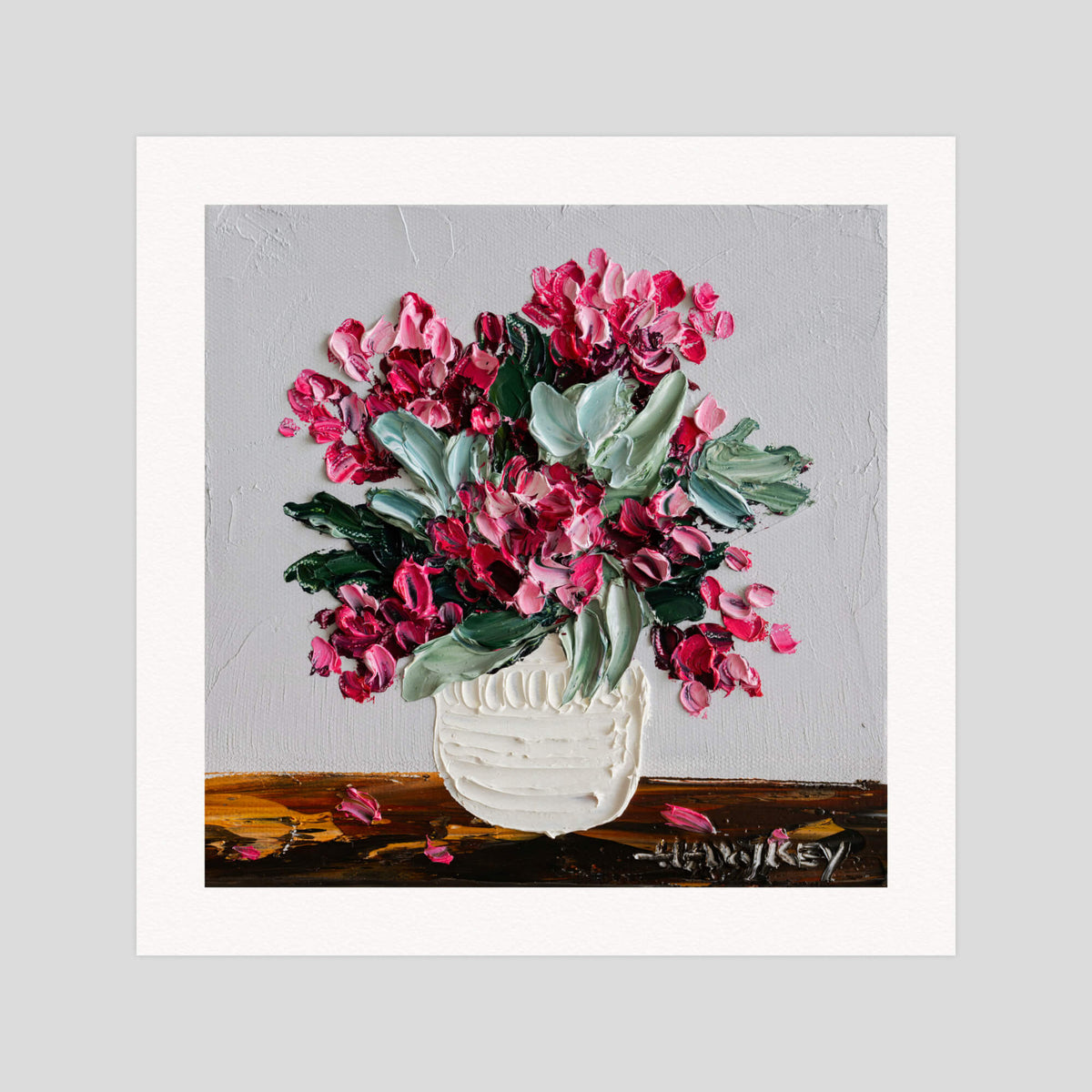 Angela Hackey With Love 2 gallery quality art print produced using 100% cotton rag textured art paper and pigment based archival inks in New Zealand.