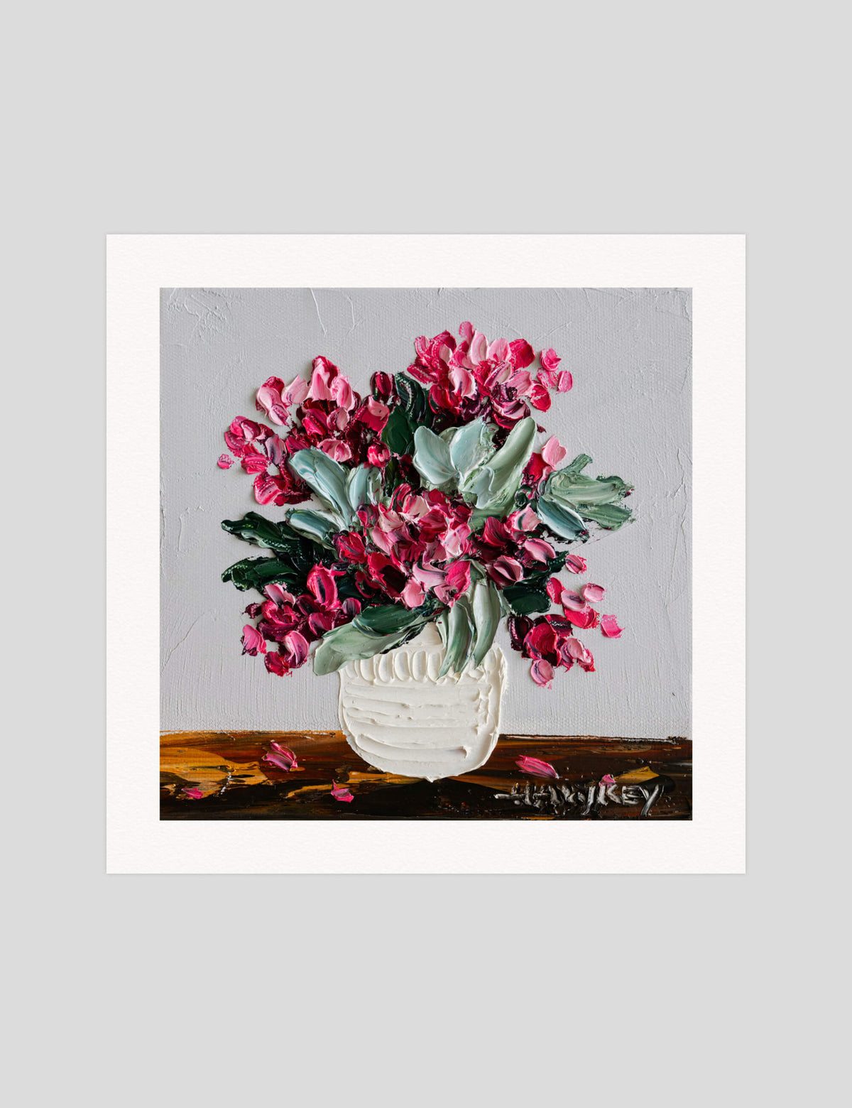 Angela Hackey With Love 2 gallery quality art print produced using 100% cotton rag textured art paper and pigment based archival inks in New Zealand.