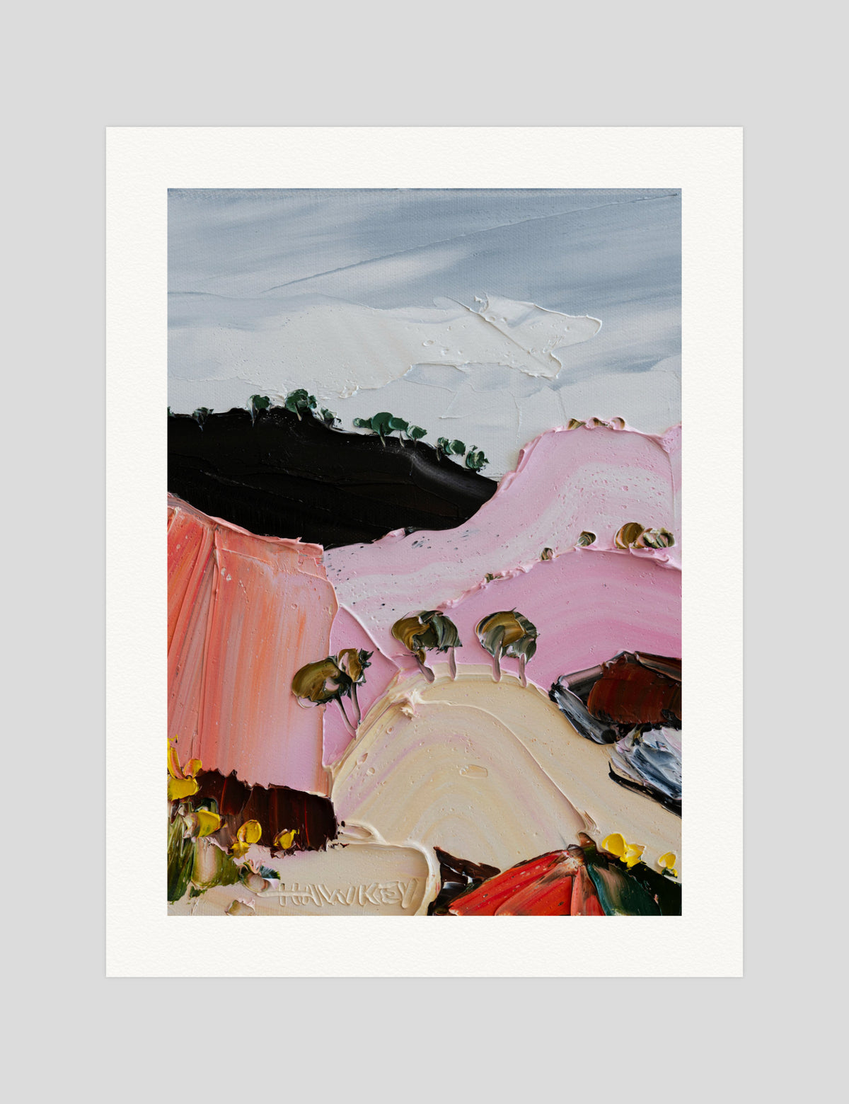 Angela Hawkey A Little While Longer gallery quality art print produced using 100% cotton rag textured art paper and pigment based archival inks in New Zealand.