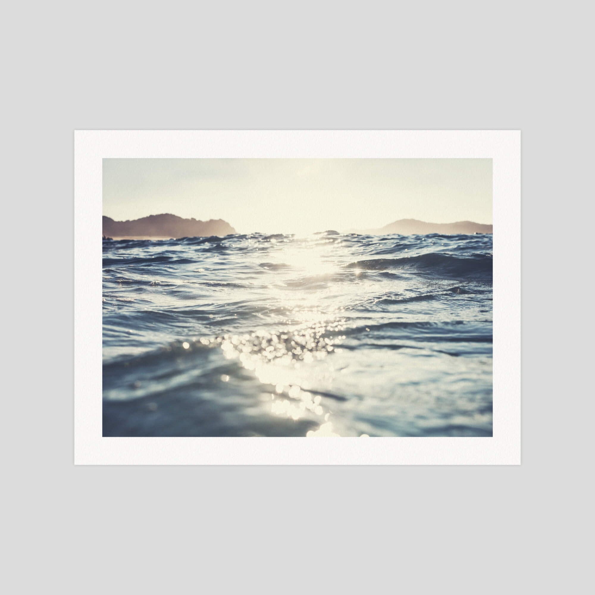 Anon Ocean Light gallery quality art print produced using 100% cotton rag textured art paper and pigment based archival inks in New Zealand.
