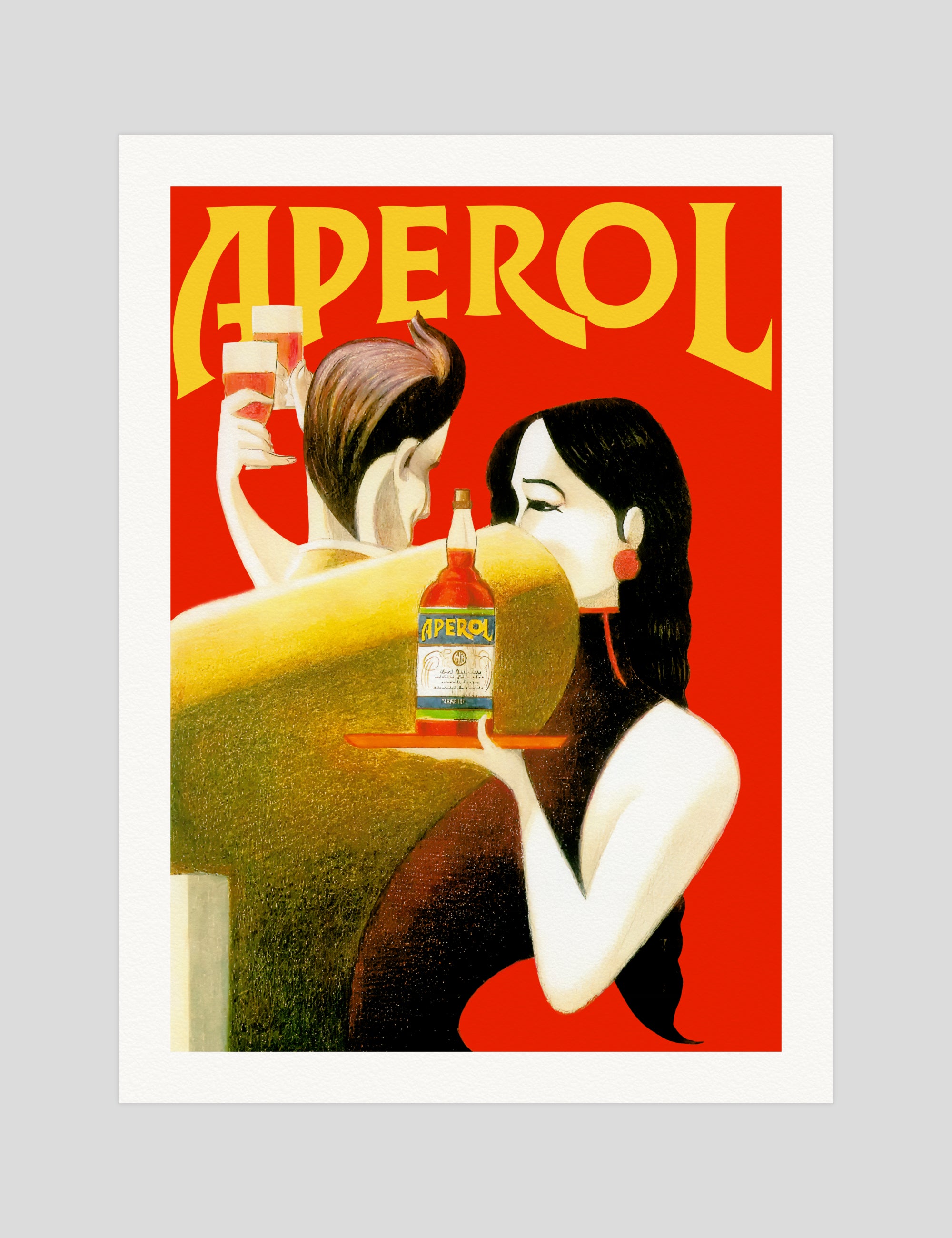 Lorenzo Mattotti Aperol Rendez Vous gallery quality art print produced using 100% cotton rag textured art paper and pigment based archival inks in New Zealand.