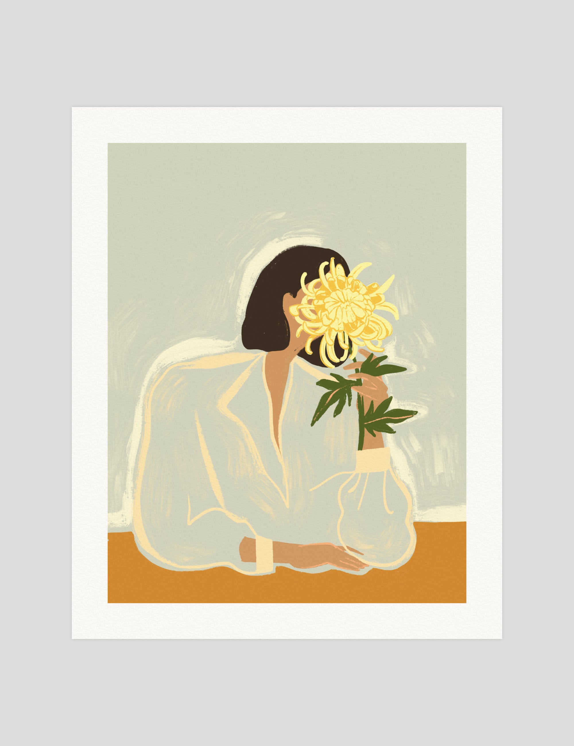 Arty Guava The Chrysanthemum gallery quality art print produced using 100% cotton rag textured art paper and pigment based archival inks in New Zealand.