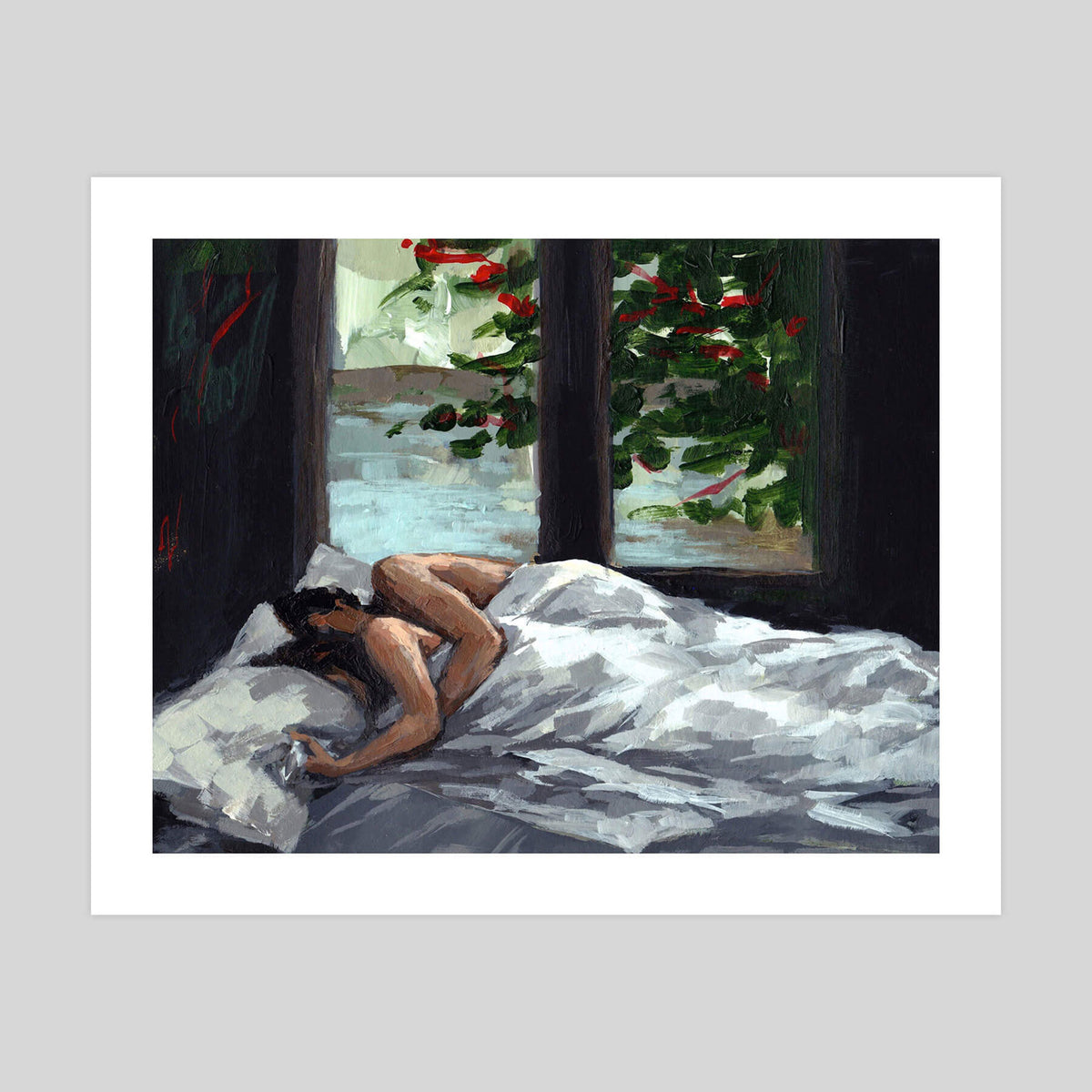 Clare Elsaesser Asleep gallery quality art print produced using 100% cotton rag textured art paper and pigment based archival inks in New Zealand.