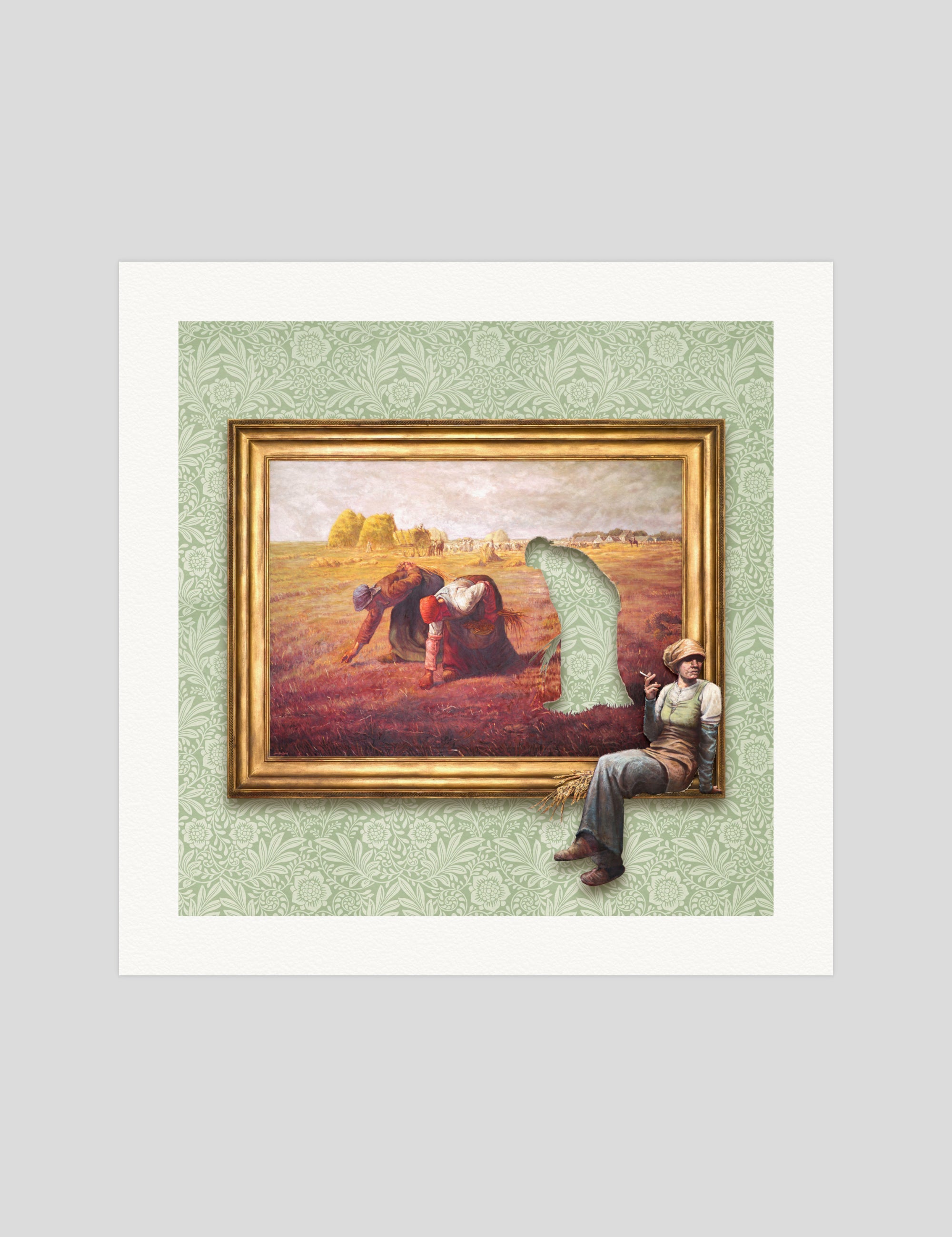 Banksy Agency Job (The Gleaners) gallery quality art print produced using 100% cotton rag textured art paper and pigment based archival inks in New Zealand.