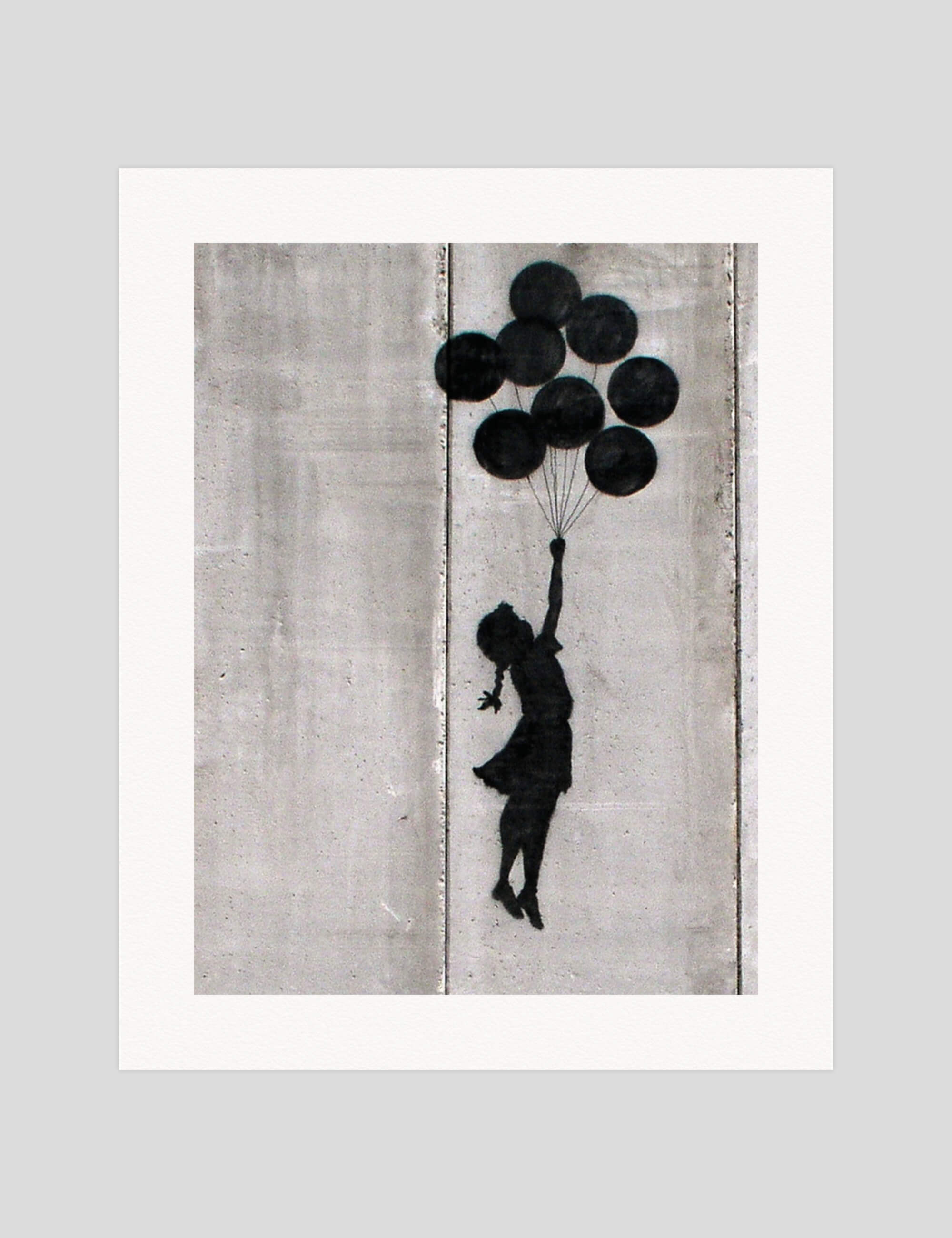 Banksy Balloon Girl Palestine gallery quality art print produced using 100% cotton rag textured art paper and pigment based archival inks in New Zealand.